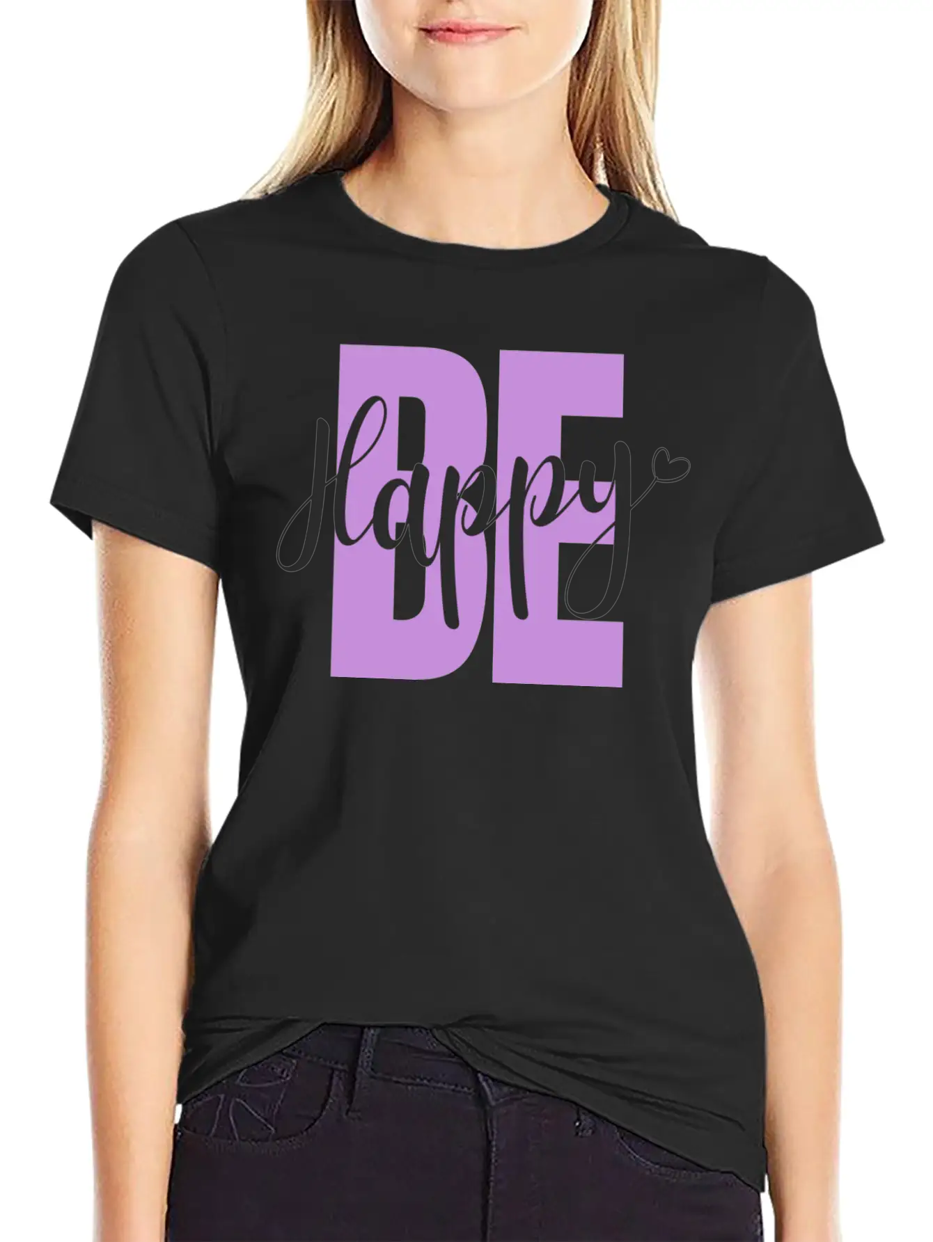 BE Happy Basic Graphic T-Shirt – Daily Comfort In Soft Cotton
