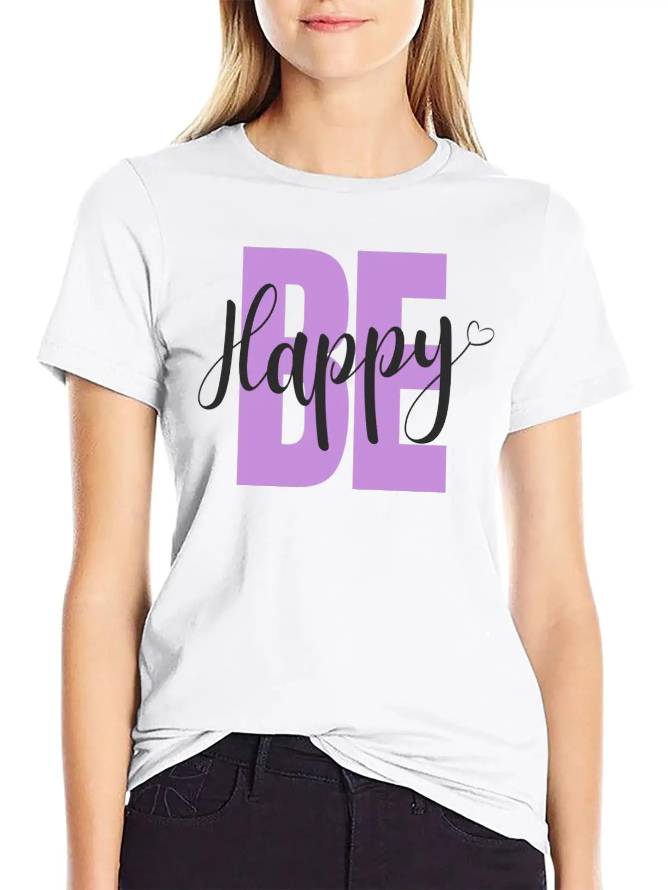 BE Happy Basic Graphic T-Shirt – Daily Comfort In Soft Cotton