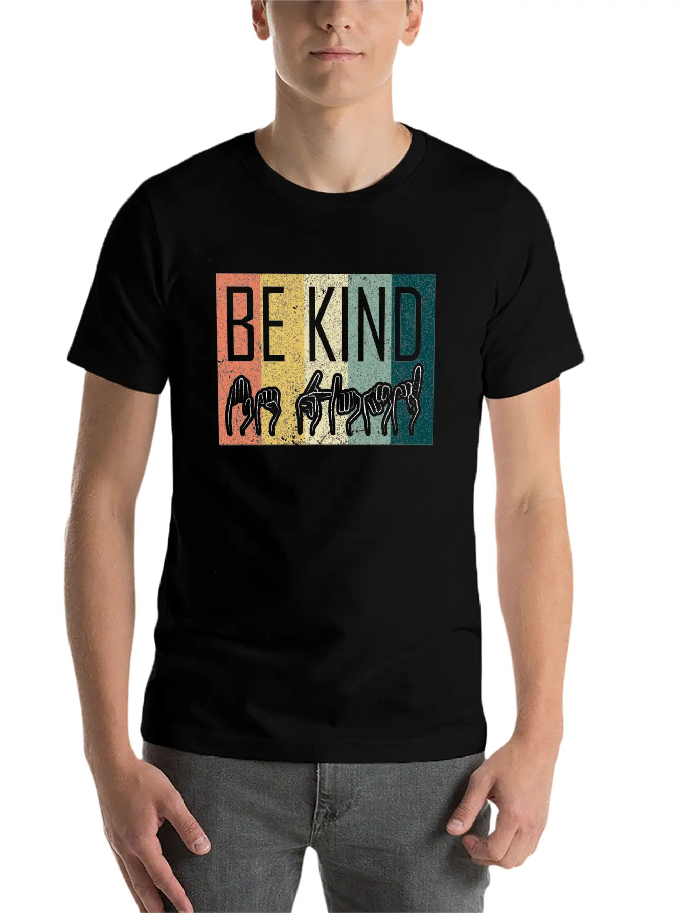 Be Kind ASL Sign Language T-Shirt Alphabet Gift Essential Cotton Tee For Daily Outfits – Unisex Style