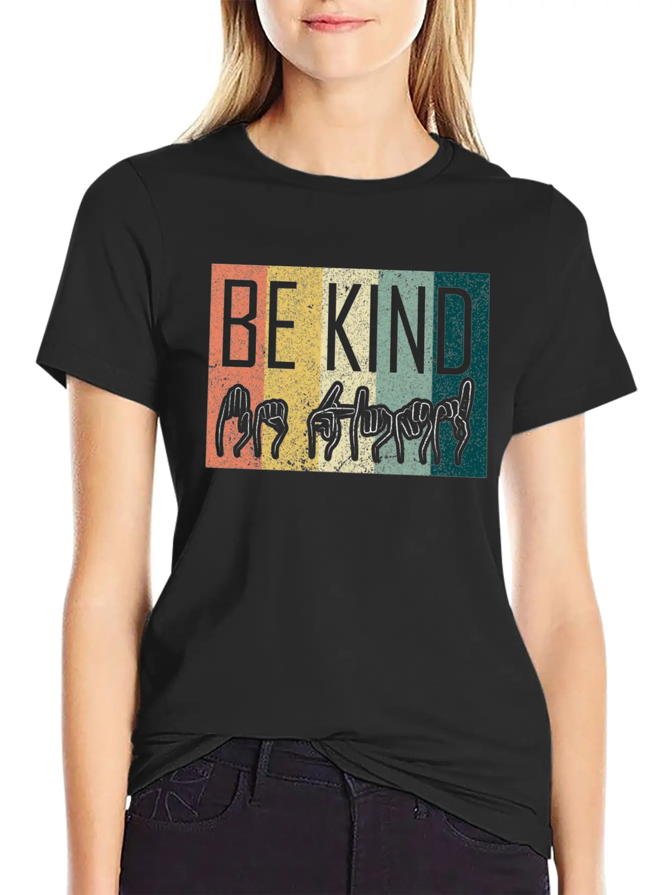 Be Kind ASL Sign Language T-Shirt Alphabet Gift Essential Cotton Tee For Daily Outfits – Unisex Style