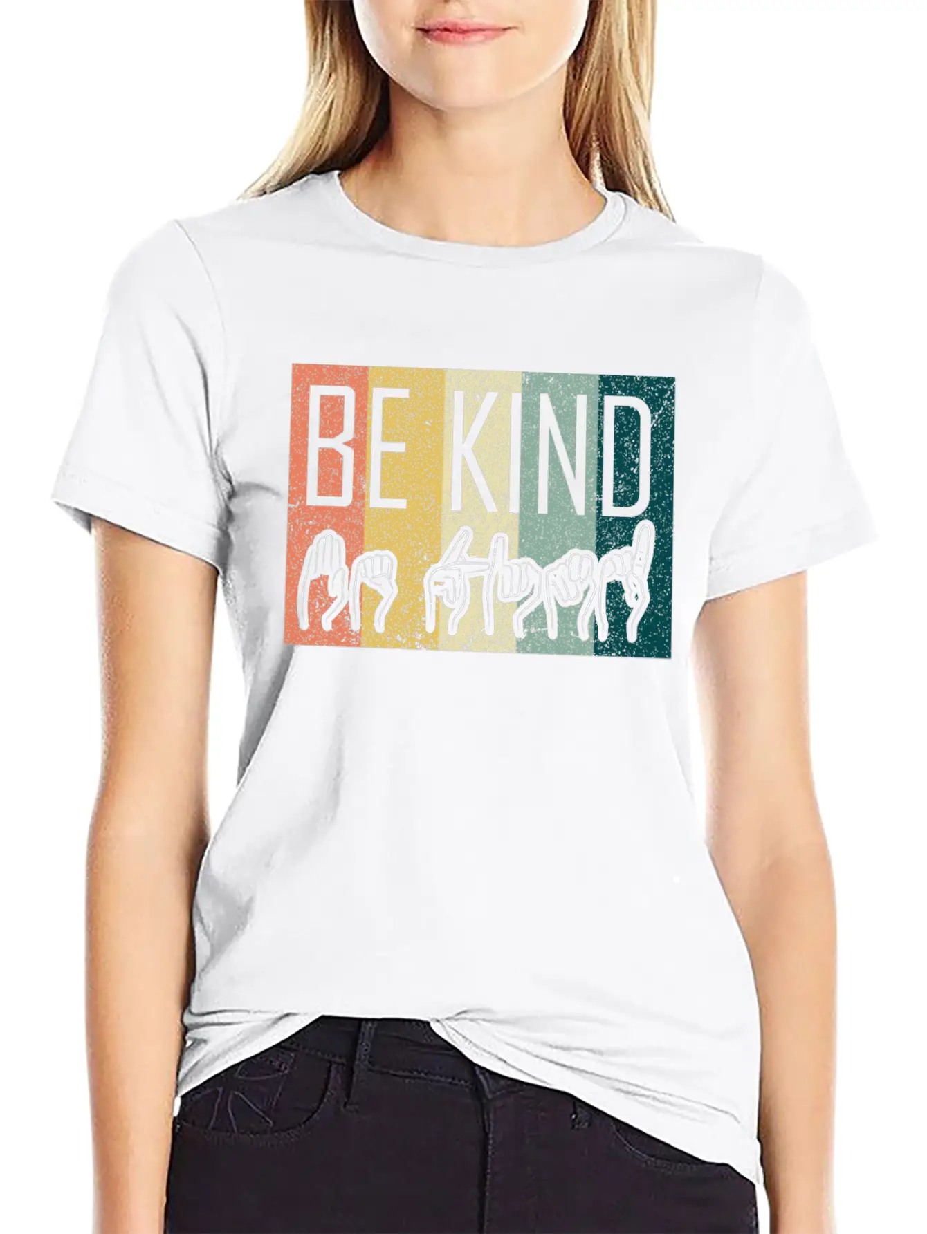 Be Kind ASL Sign Language T-Shirt Alphabet Gift Essential Cotton Tee For Daily Outfits – Unisex Style