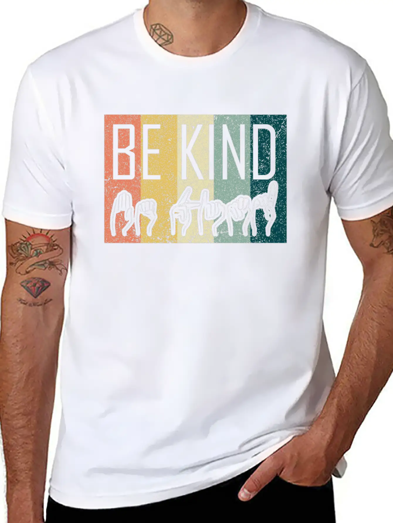Be Kind ASL Sign Language T-Shirt Alphabet Gift Essential Cotton Tee For Daily Outfits – Unisex Style