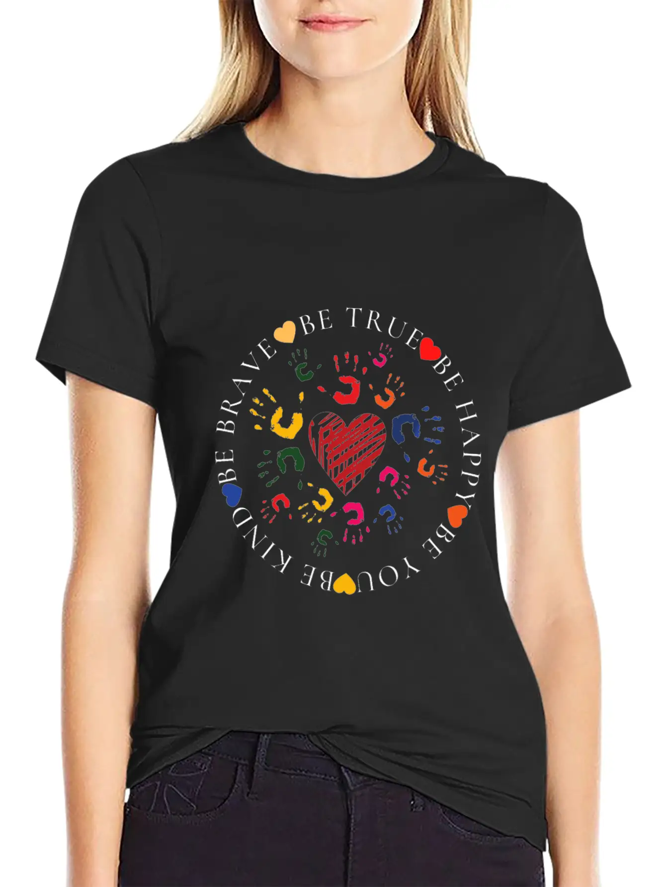 Be Kind Be Brave Be True Be Happy Be You Modern Fit Casual T-Shirt ��� Clean And Versatile Design