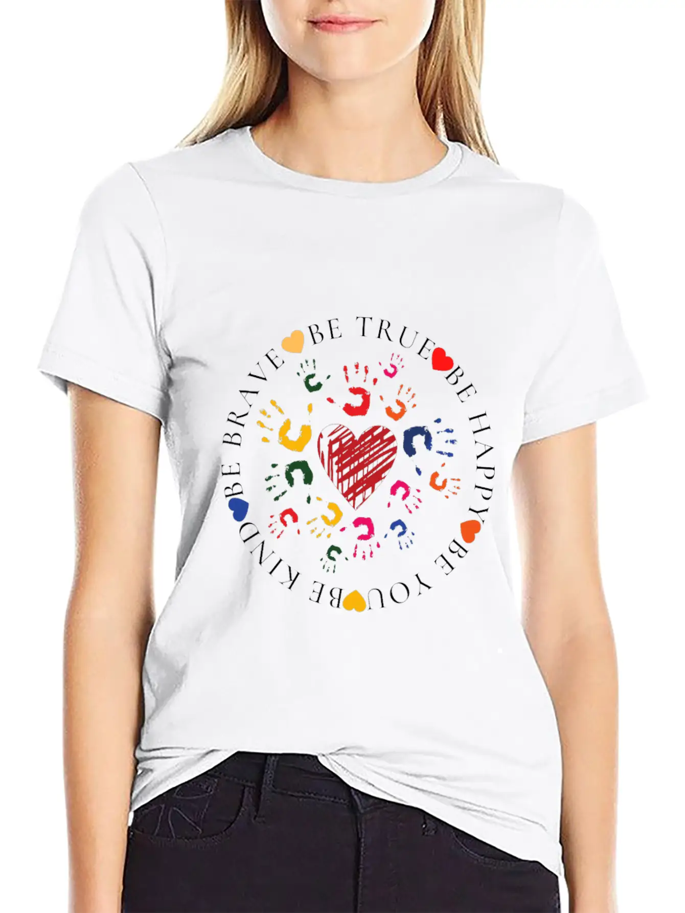 Be Kind Be Brave Be True Be Happy Be You Modern Fit Casual T-Shirt ��� Clean And Versatile Design