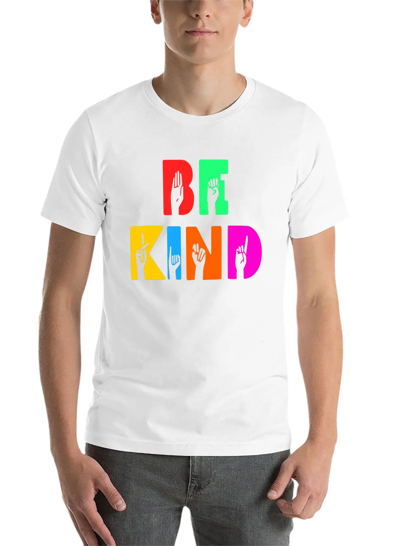 Be Kind -Colour Hand Modern Fit Casual T-Shirt – Clean And Versatile Design