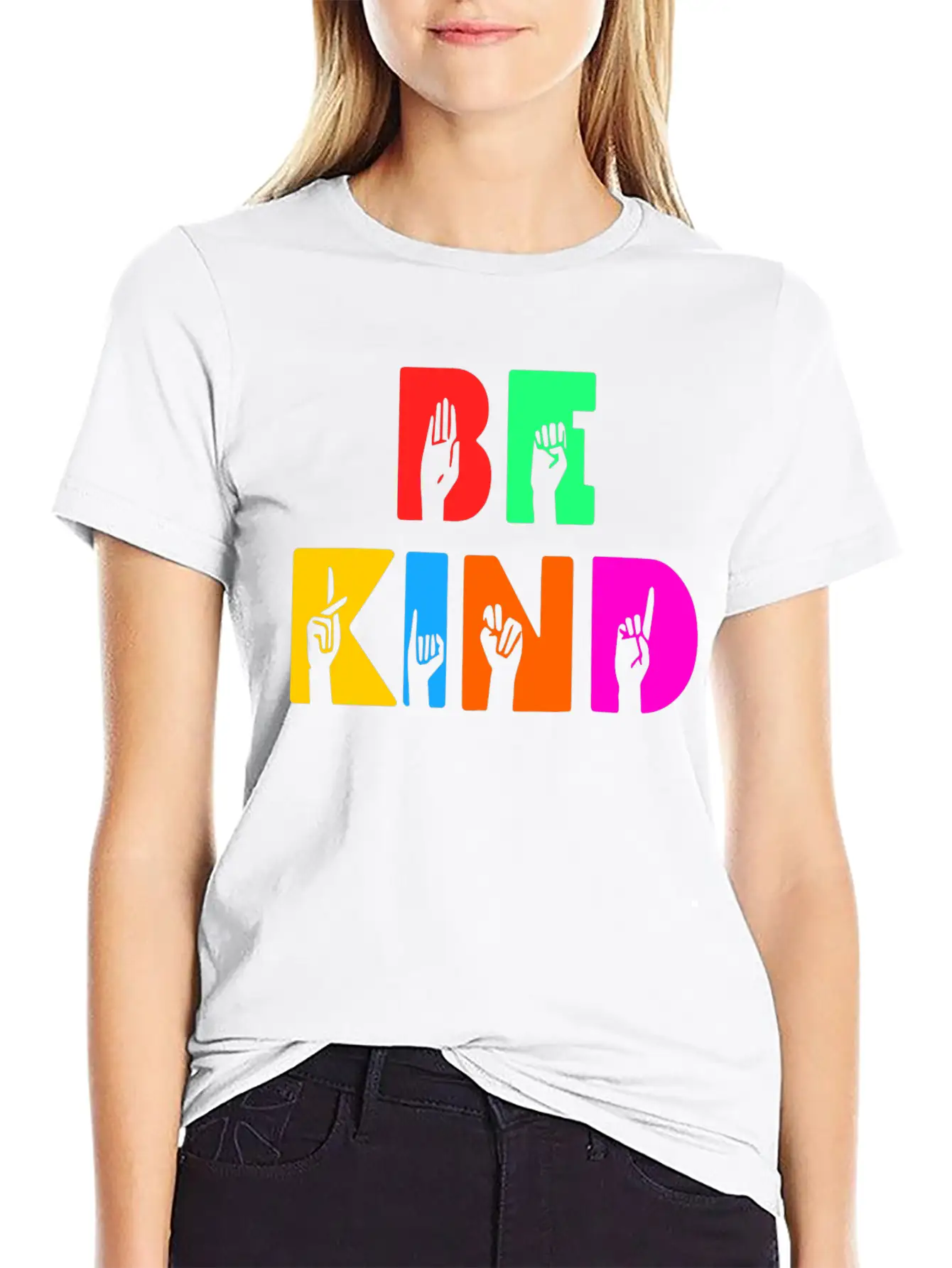 Be Kind -Colour Hand Modern Fit Casual T-Shirt – Clean And Versatile Design