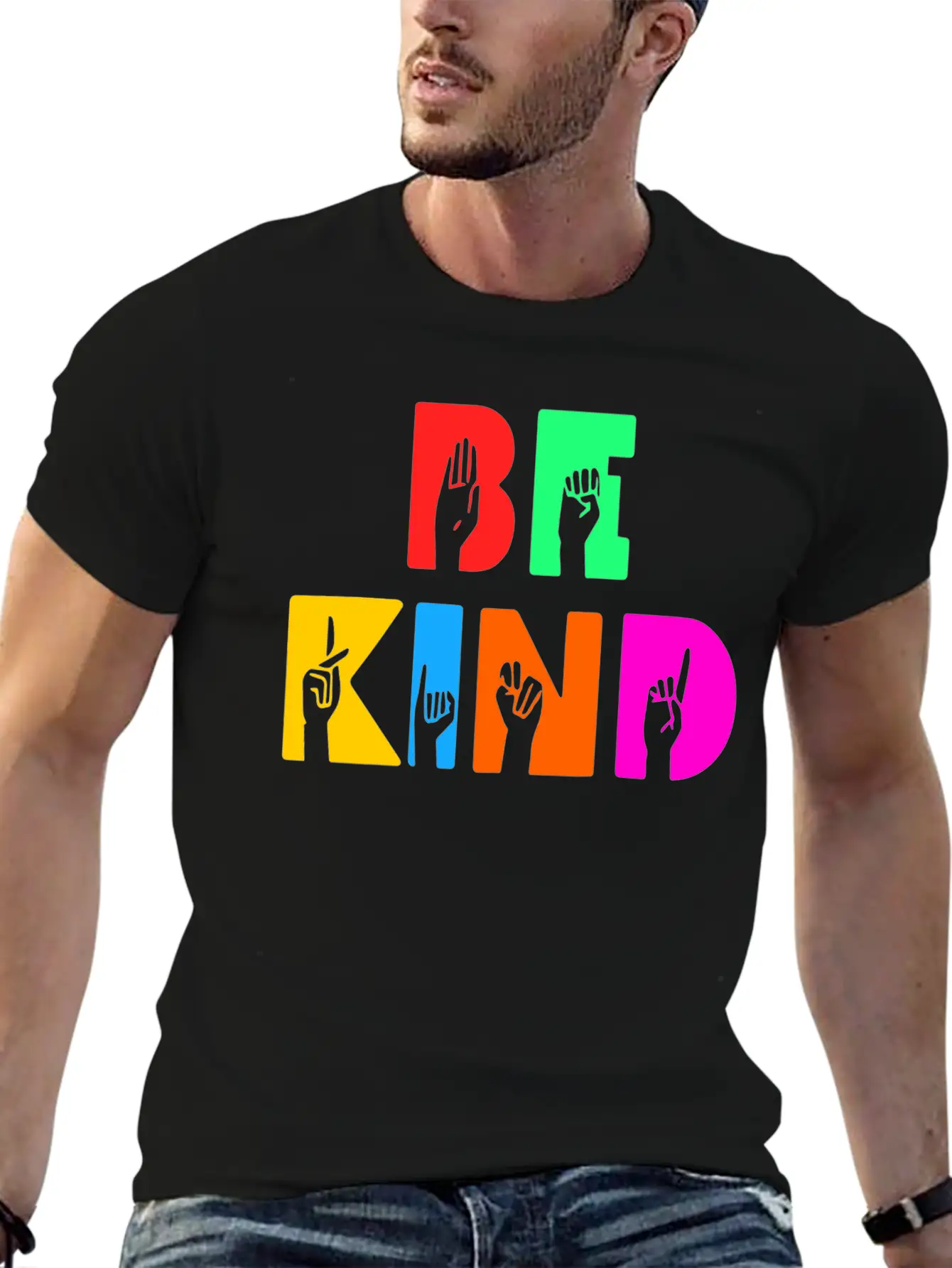 Be Kind -Colour Hand Modern Fit Casual T-Shirt – Clean And Versatile Design