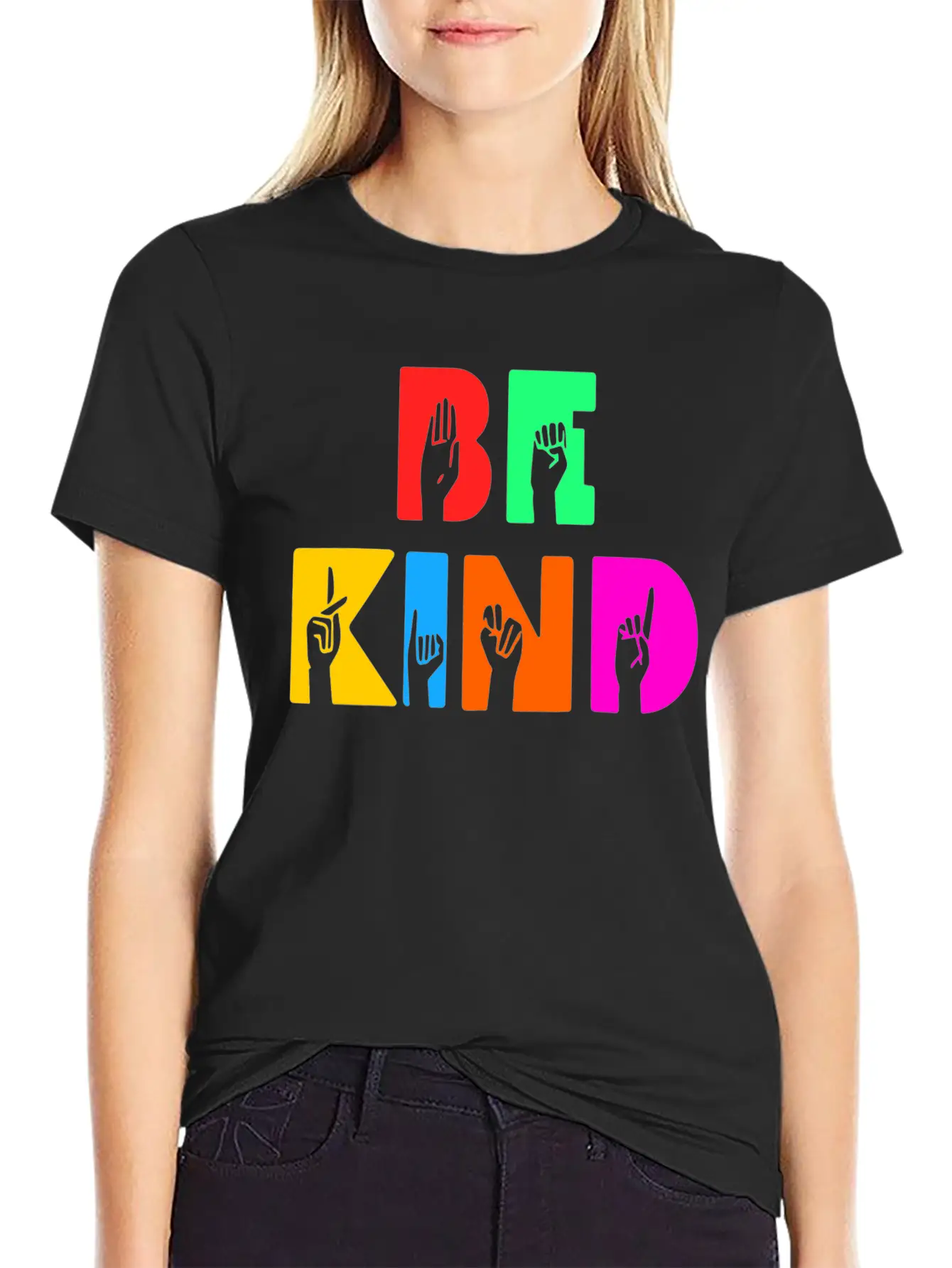 Be Kind -Colour Hand Modern Fit Casual T-Shirt – Clean And Versatile Design
