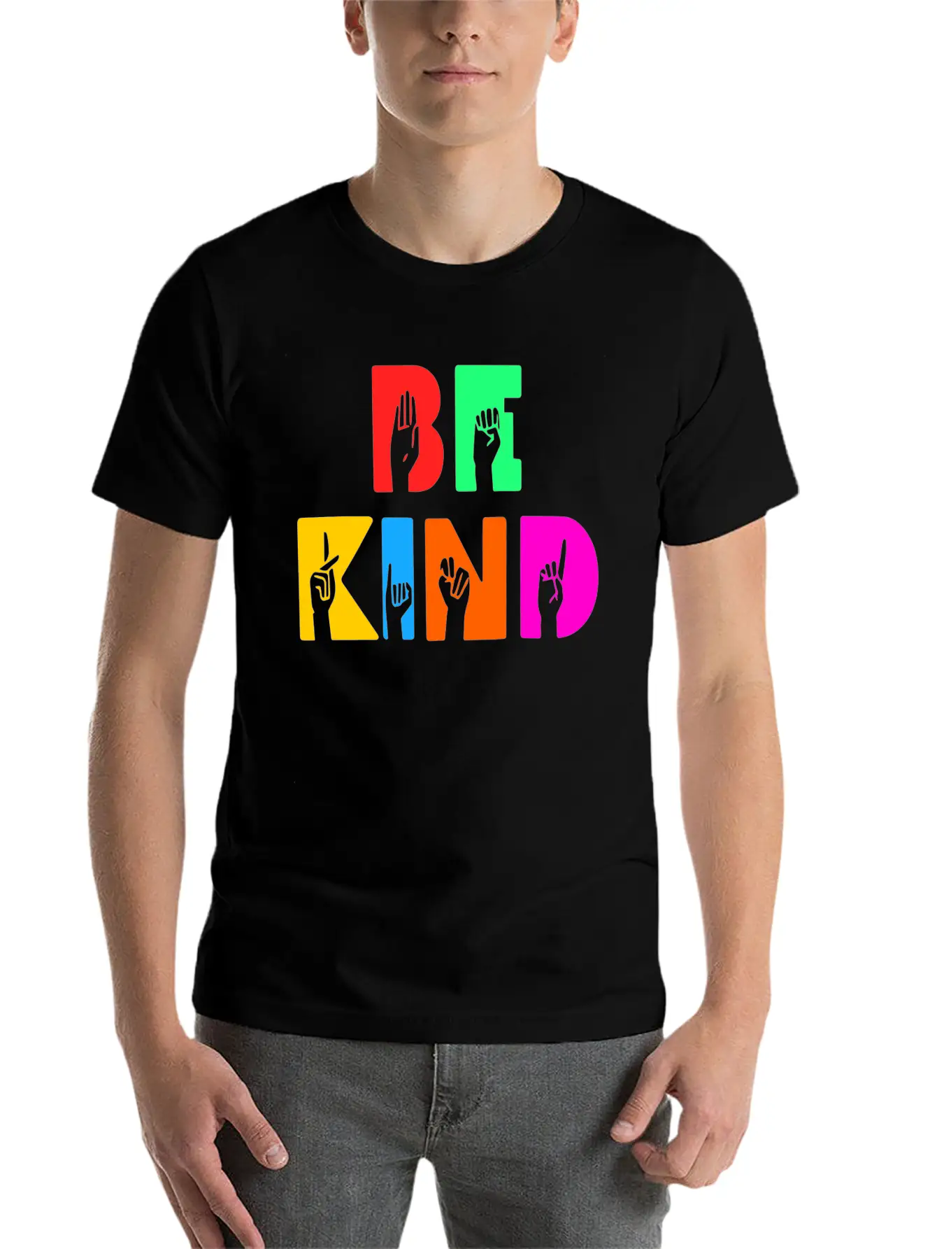 Be Kind -Colour Hand Modern Fit Casual T-Shirt – Clean And Versatile Design