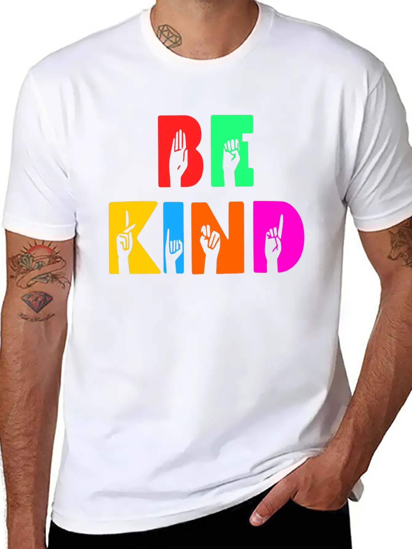 Be Kind -Colour Hand Modern Fit Casual T-Shirt – Clean And Versatile Design