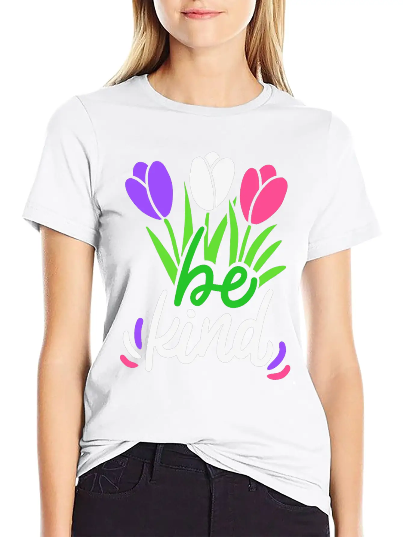 Be Kind Flower Basic Graphic T-Shirt – Daily Comfort In Soft Cotton