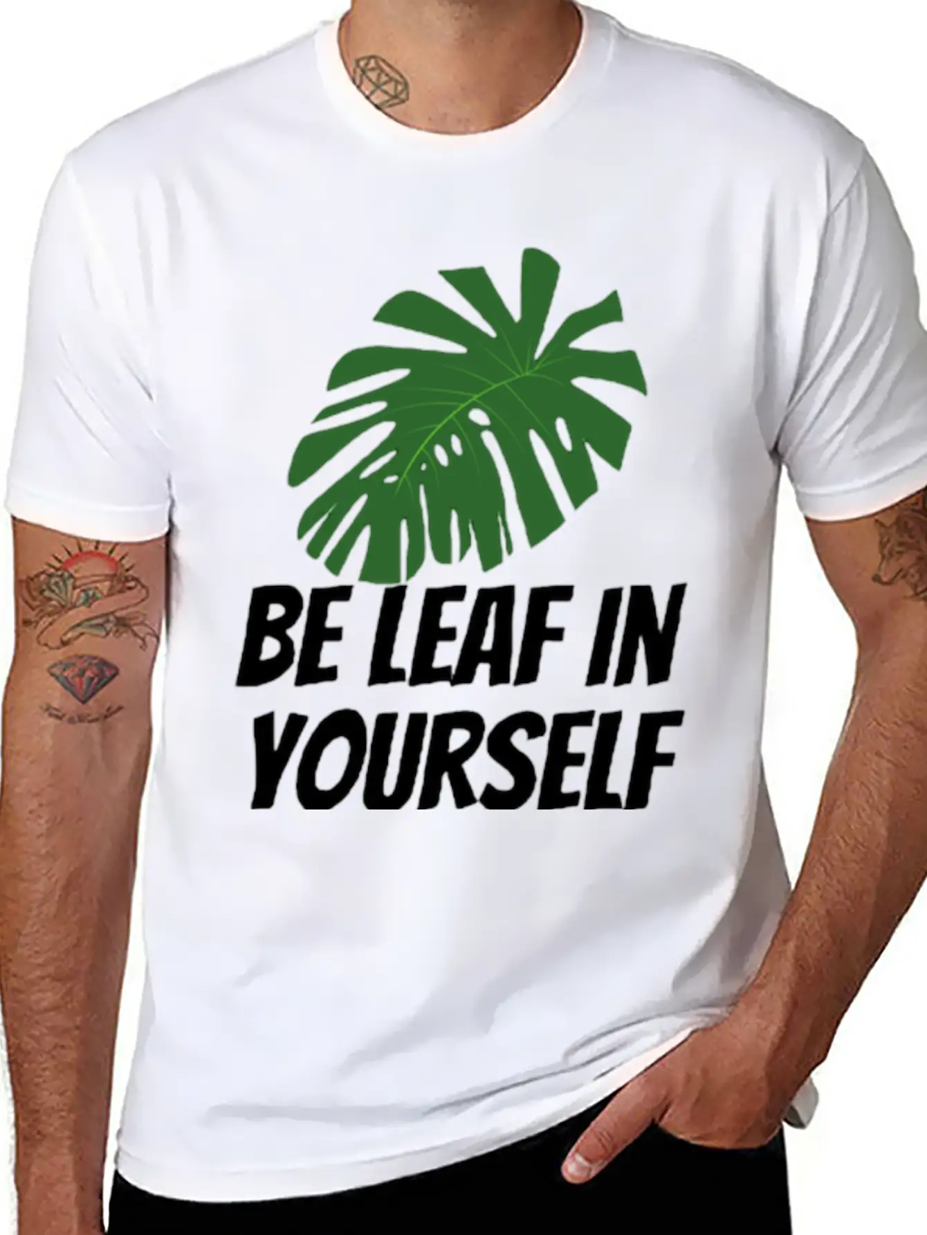 Be Leaf In Yourself Modern Fit Casual T-Shirt ��� Clean And Versatile Design
