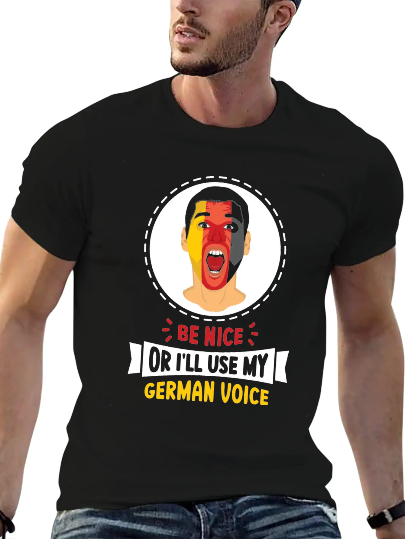 Be Nice Or I'll Use My German Voice Scream Teacher Relaxed Everyday Tee – Lightweight And Durable Cotton