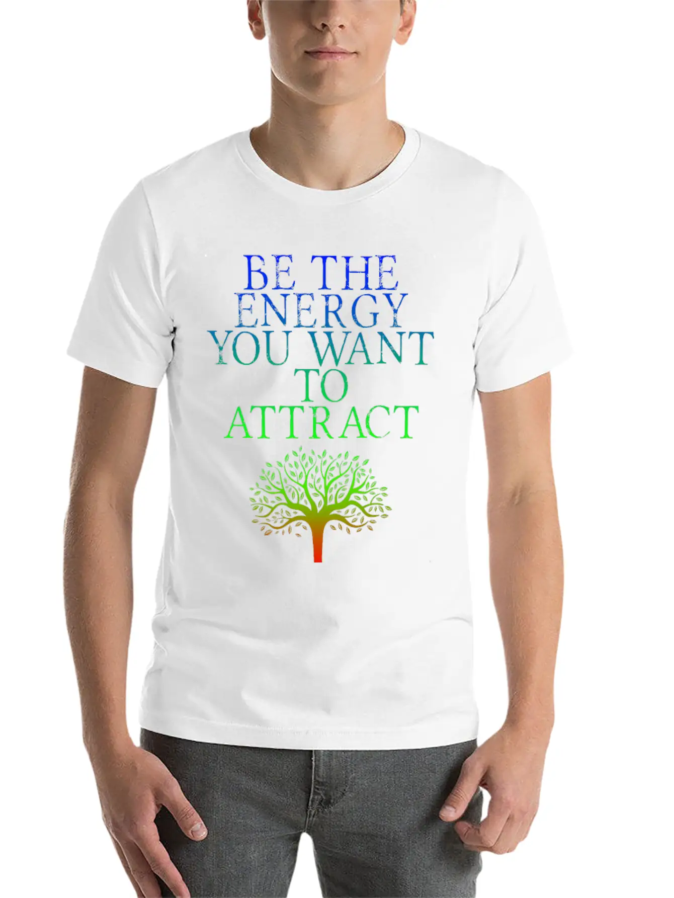 Be The Energy You Want To Attract 2 Lightweight Cotton T-Shirt – Daily Comfort Graphic Shirt