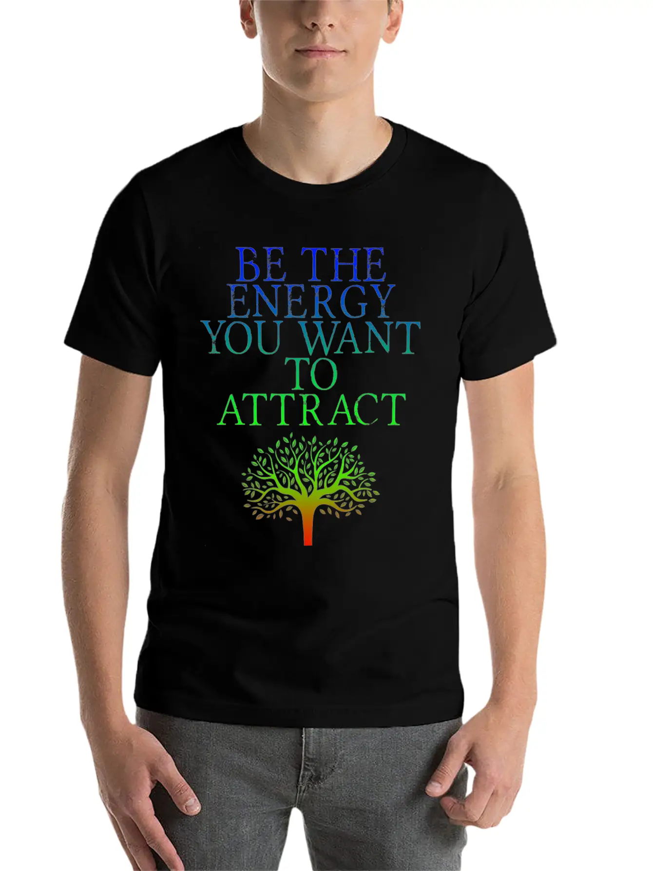 Be The Energy You Want To Attract 2 Lightweight Cotton T-Shirt – Daily Comfort Graphic Shirt