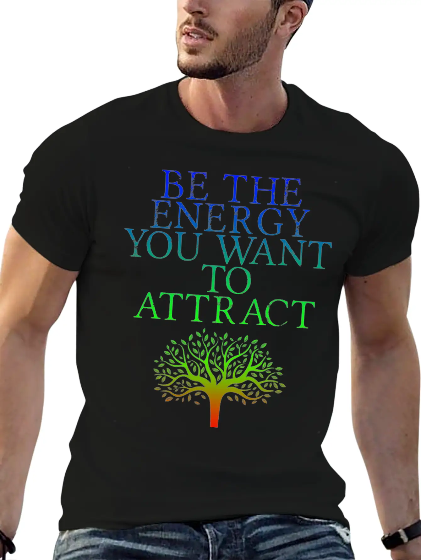Be The Energy You Want To Attract 2 Lightweight Cotton T-Shirt – Daily Comfort Graphic Shirt