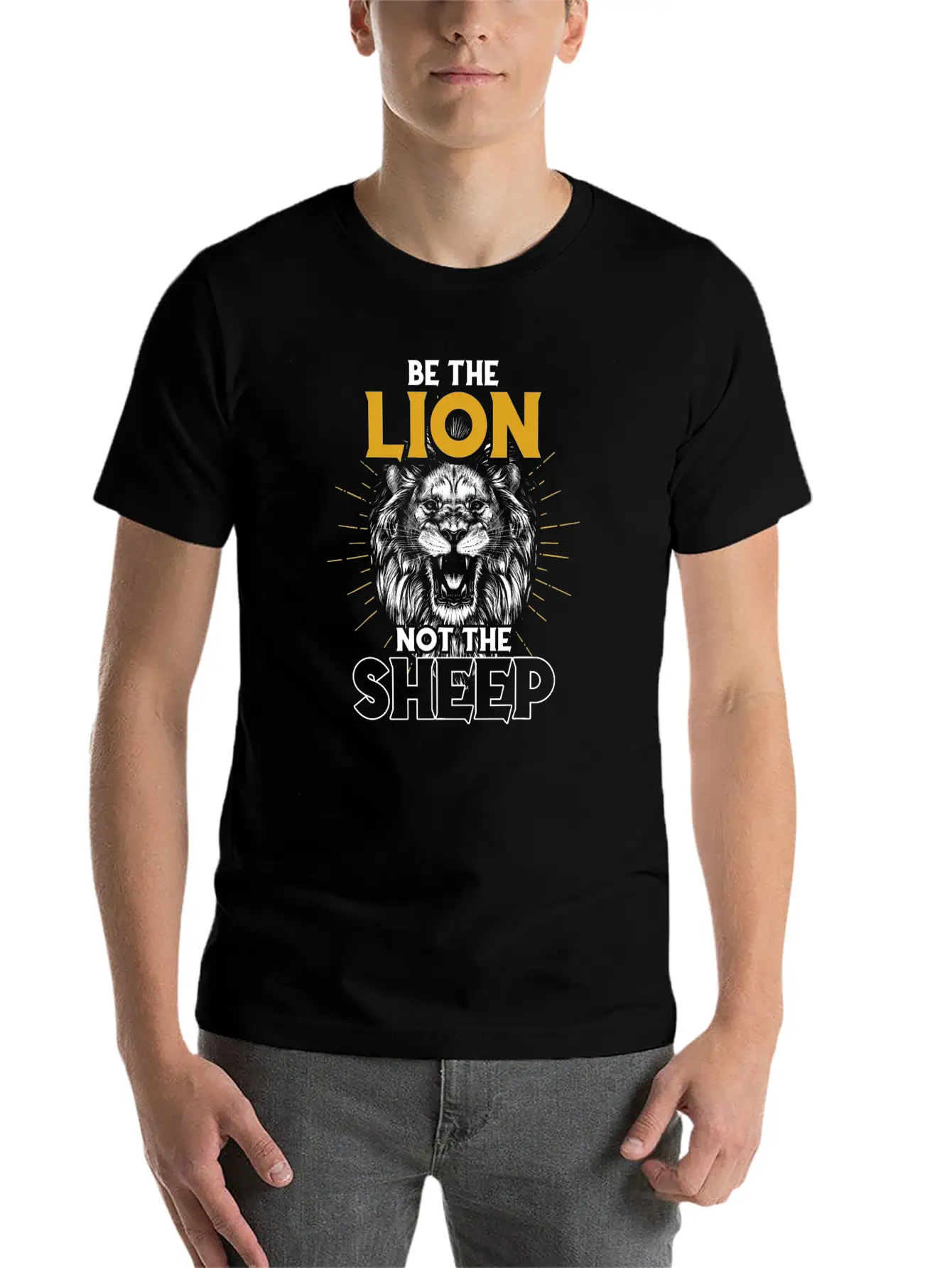 Be The Lion Not The Sheep Lion T Shirt Modern Fit Casual T-Shirt – Clean And Versatile Design