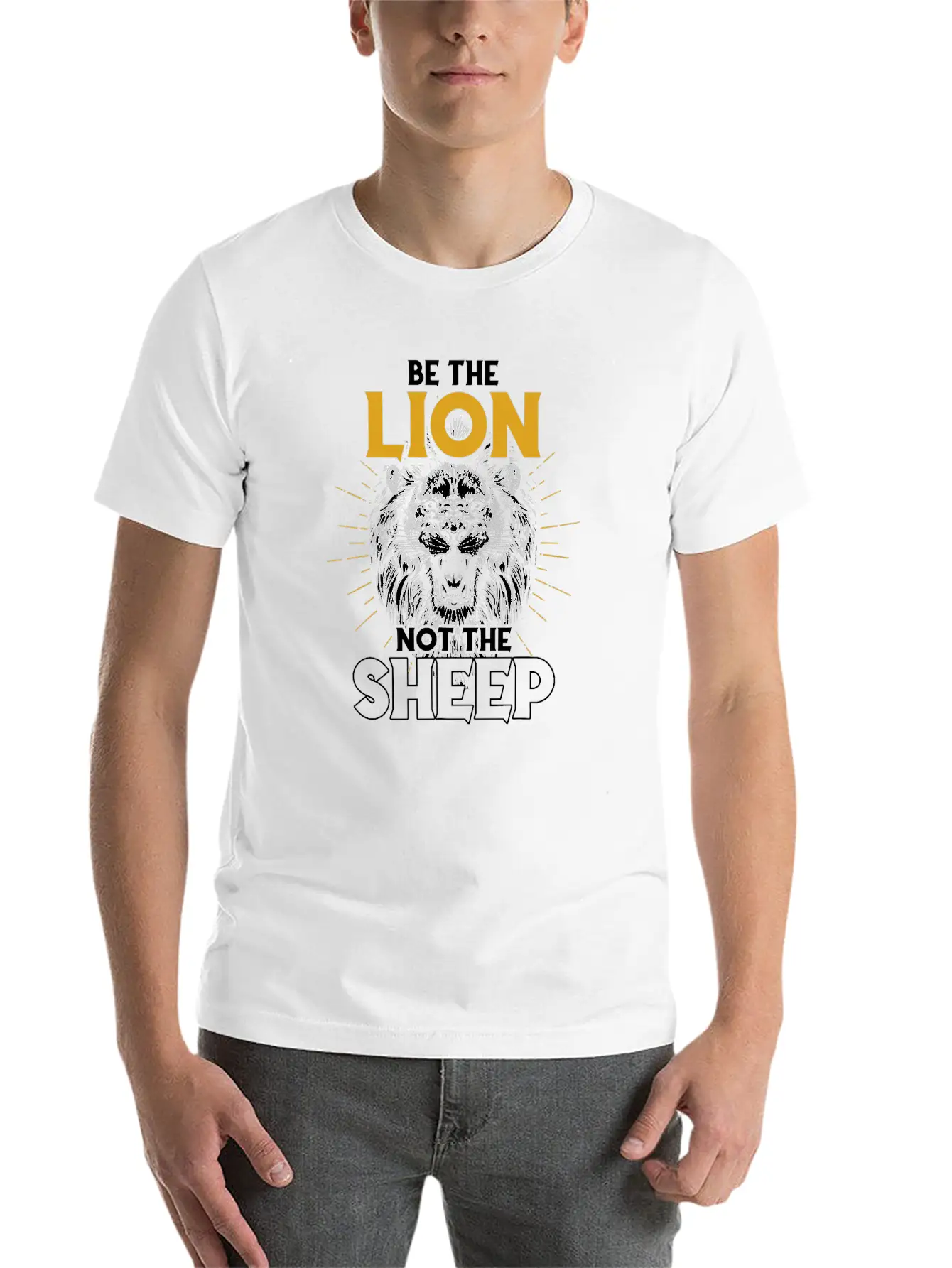 Be The Lion Not The Sheep Lion T Shirt Modern Fit Casual T-Shirt – Clean And Versatile Design