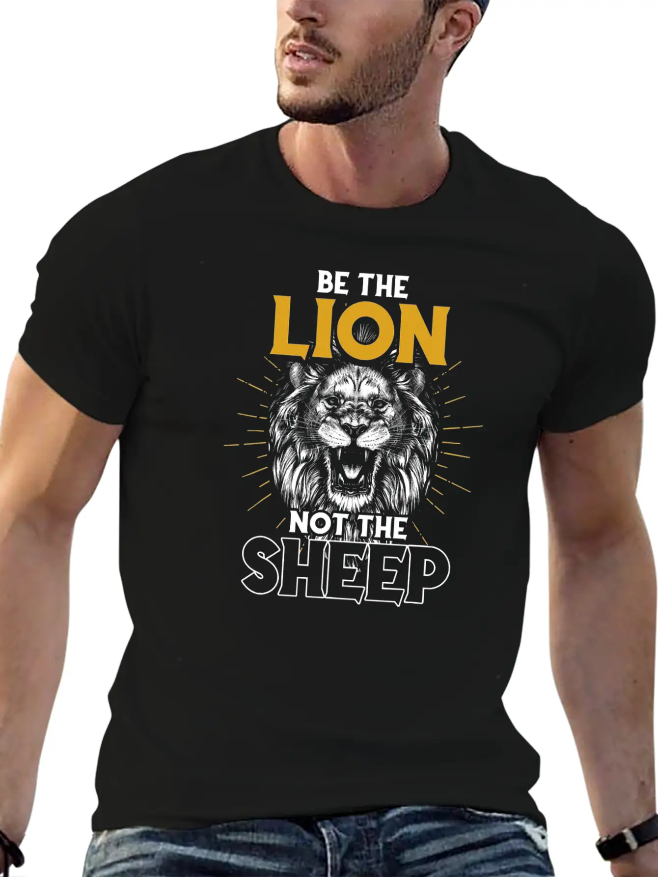Be The Lion Not The Sheep Lion T Shirt Modern Fit Casual T-Shirt – Clean And Versatile Design