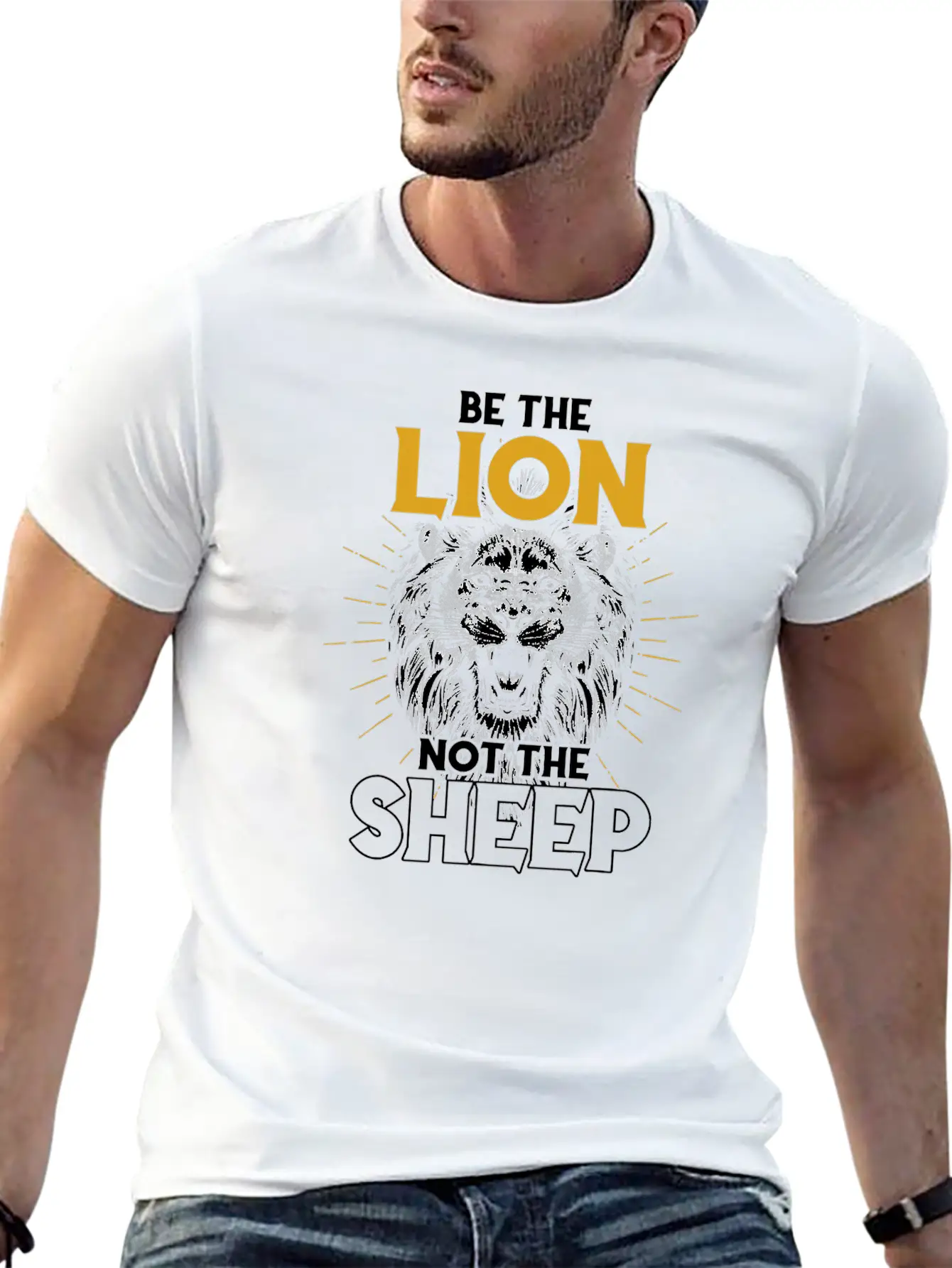 Be The Lion Not The Sheep Lion T Shirt Modern Fit Casual T-Shirt – Clean And Versatile Design