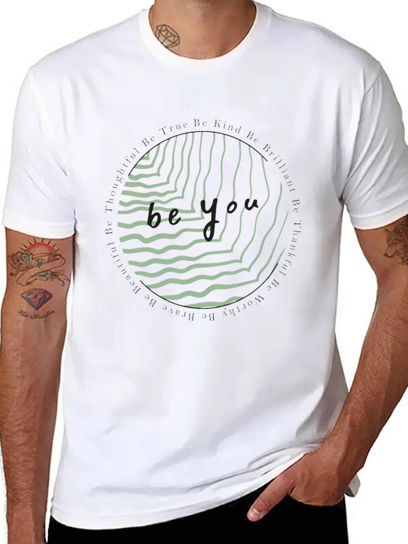 Be You Be Kind Be Brave Inspirational Saying Quote Soft Cotton Short Sleeve Tee – Unisex Wardrobe Staple