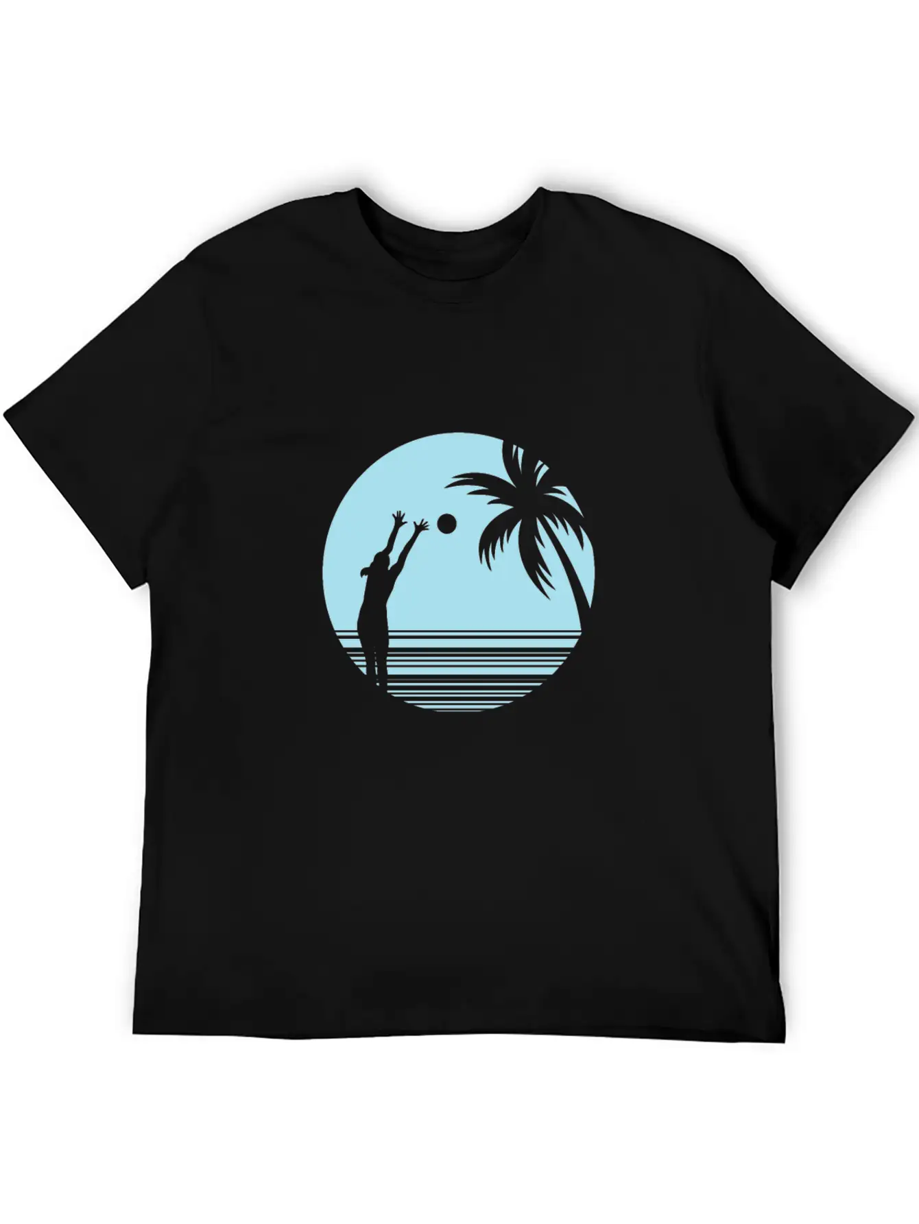Beachvolleyball On Sand Under Palm Trees Unisex Casual T-Shirt – Clean Design For Daily Comfort