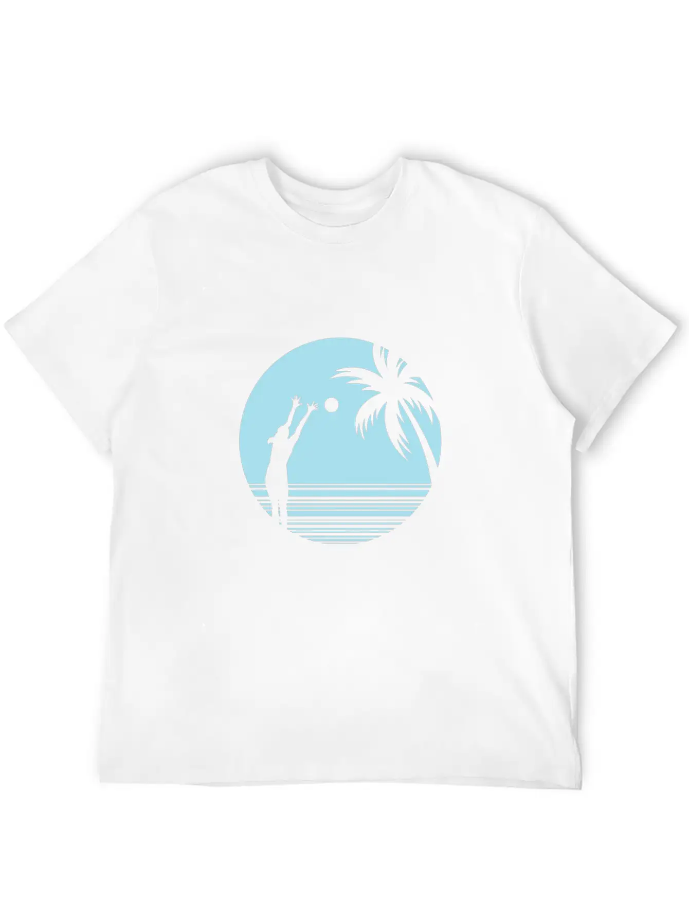 Beachvolleyball On Sand Under Palm Trees Unisex Casual T-Shirt – Clean Design For Daily Comfort