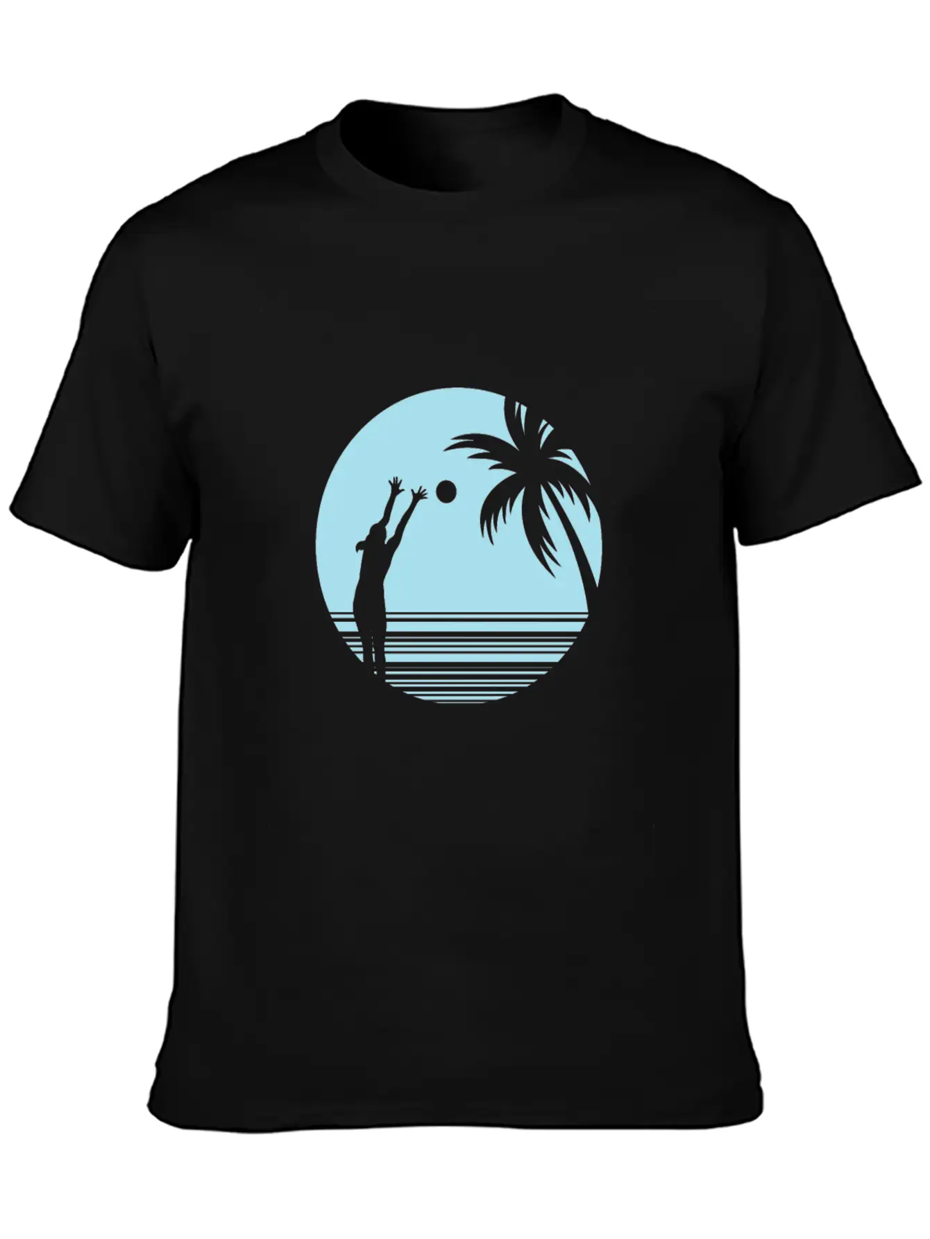 Beachvolleyball On Sand Under Palm Trees Unisex Casual T-Shirt – Clean Design For Daily Comfort