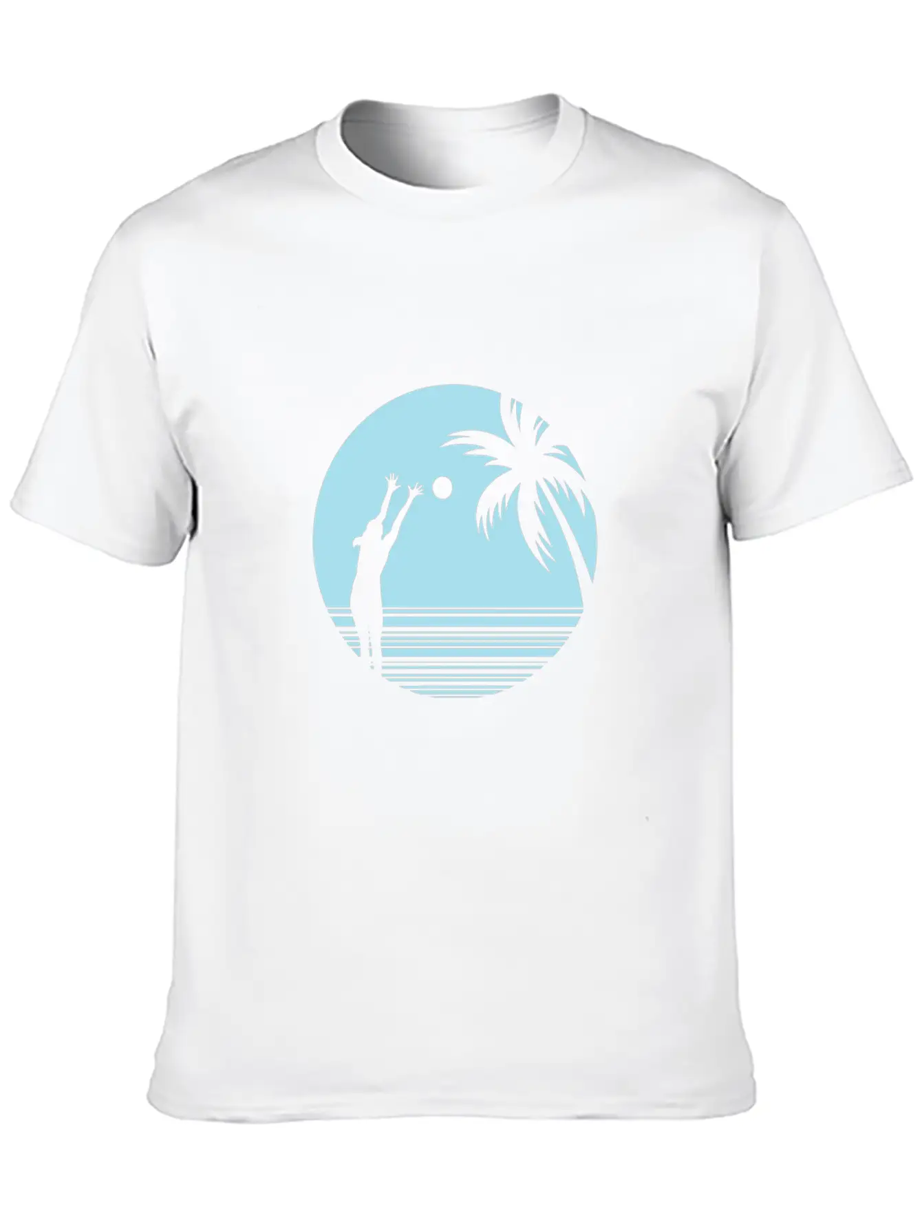 Beachvolleyball On Sand Under Palm Trees Unisex Casual T-Shirt – Clean Design For Daily Comfort