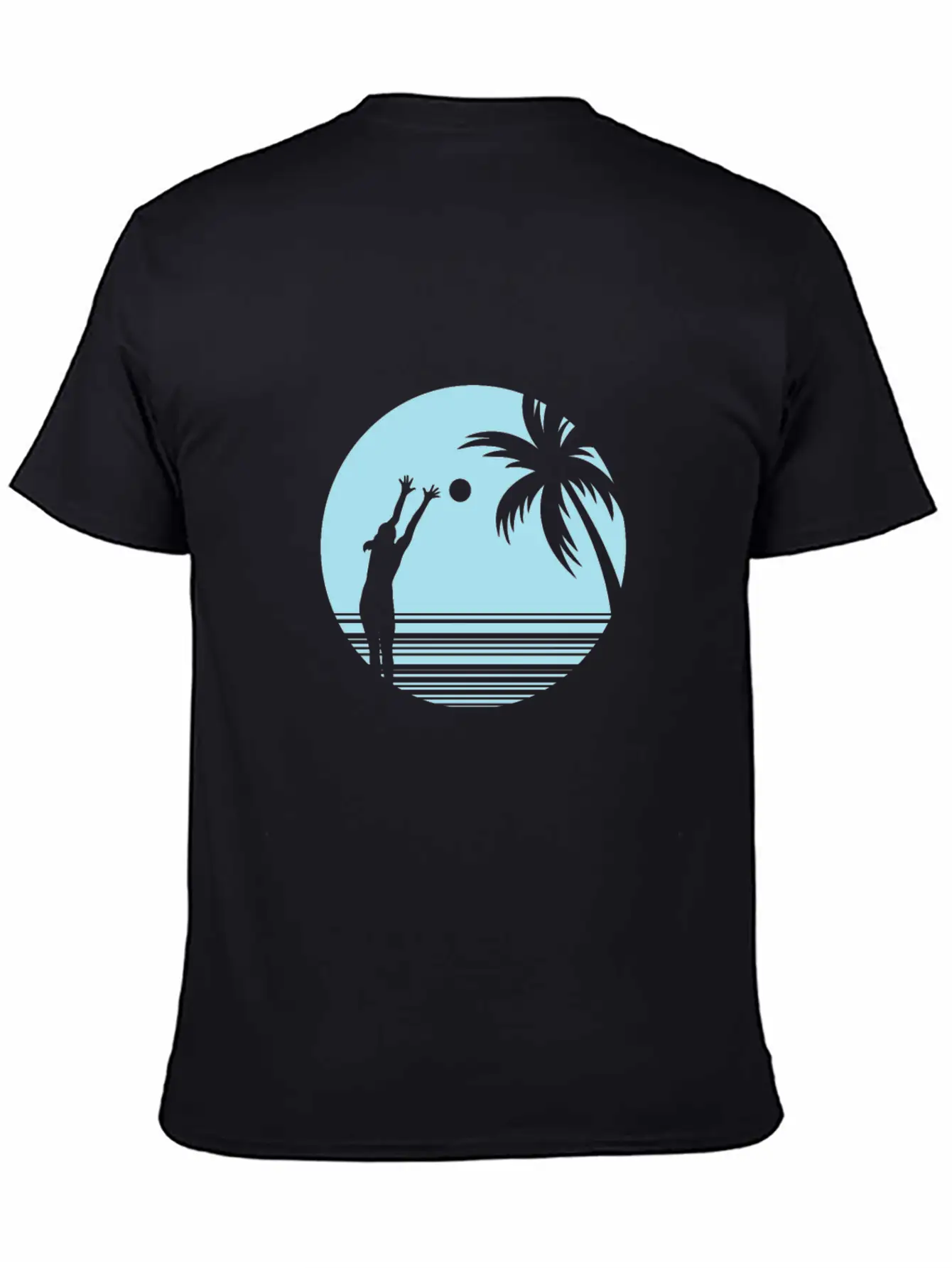 Beachvolleyball On Sand Under Palm Trees Unisex Casual T-Shirt – Clean Design For Daily Comfort