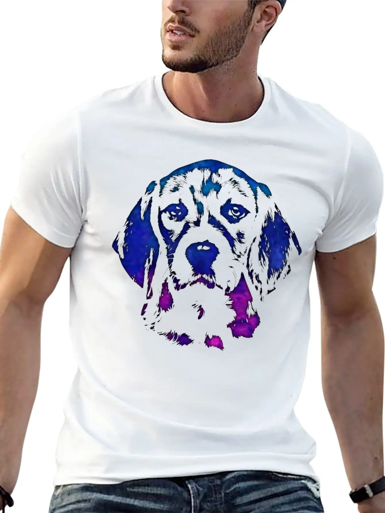 Beagle Dog Digital Art Lightweight Cotton T-Shirt – Daily Comfort Graphic Shirt