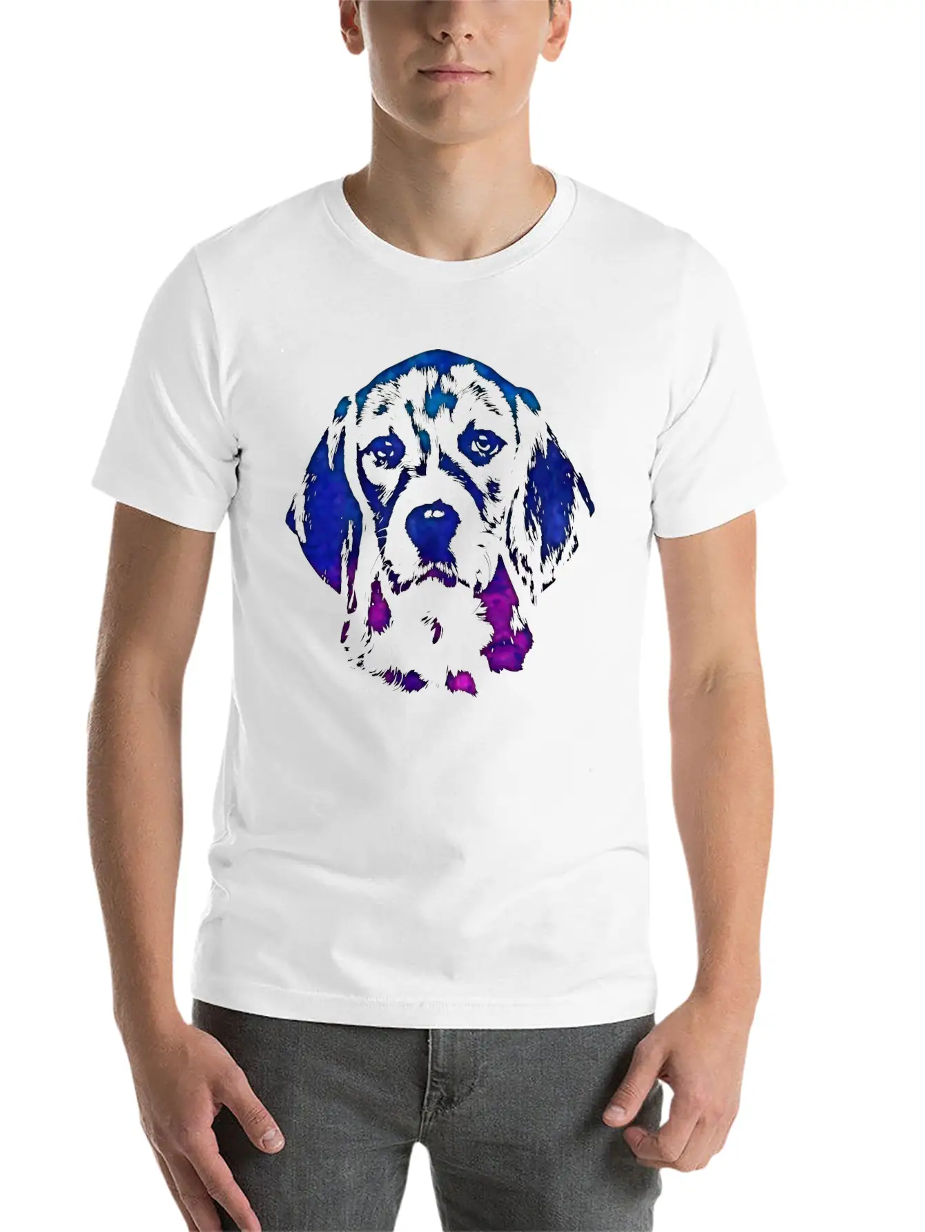 Beagle Dog Digital Art Lightweight Cotton T-Shirt – Daily Comfort Graphic Shirt