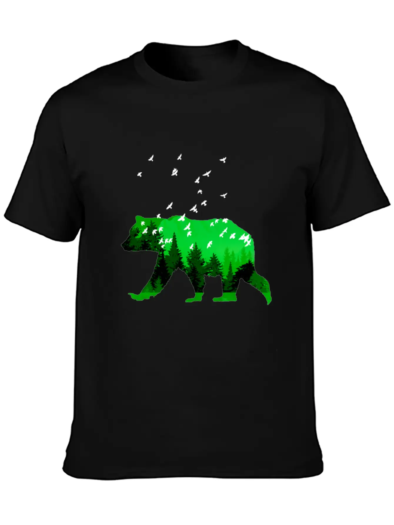 Bear And Forest By LindezaDesign Comfortable Minimalist Graphic Tee – Summer Style Essential