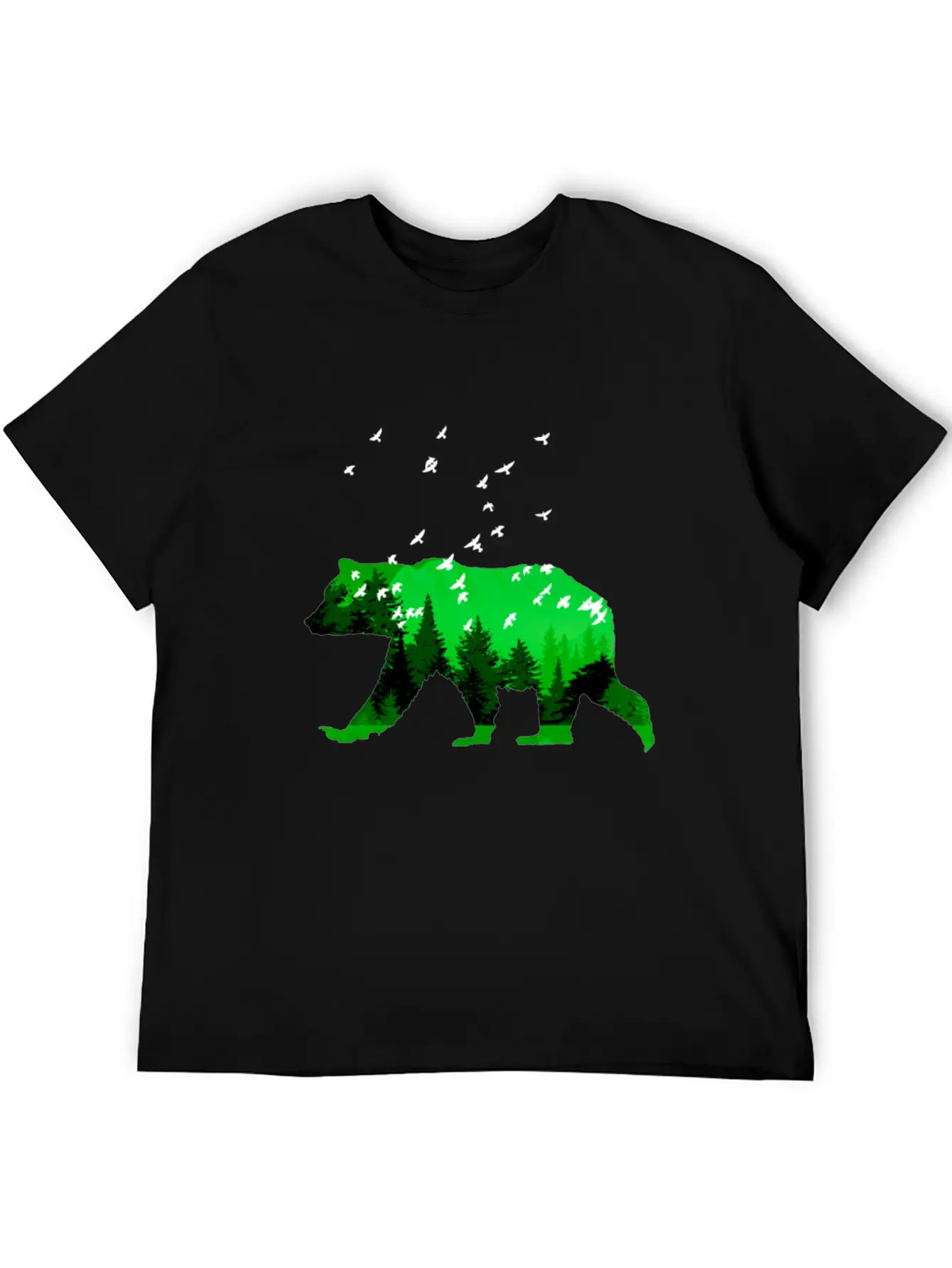 Bear And Forest By LindezaDesign Comfortable Minimalist Graphic Tee – Summer Style Essential