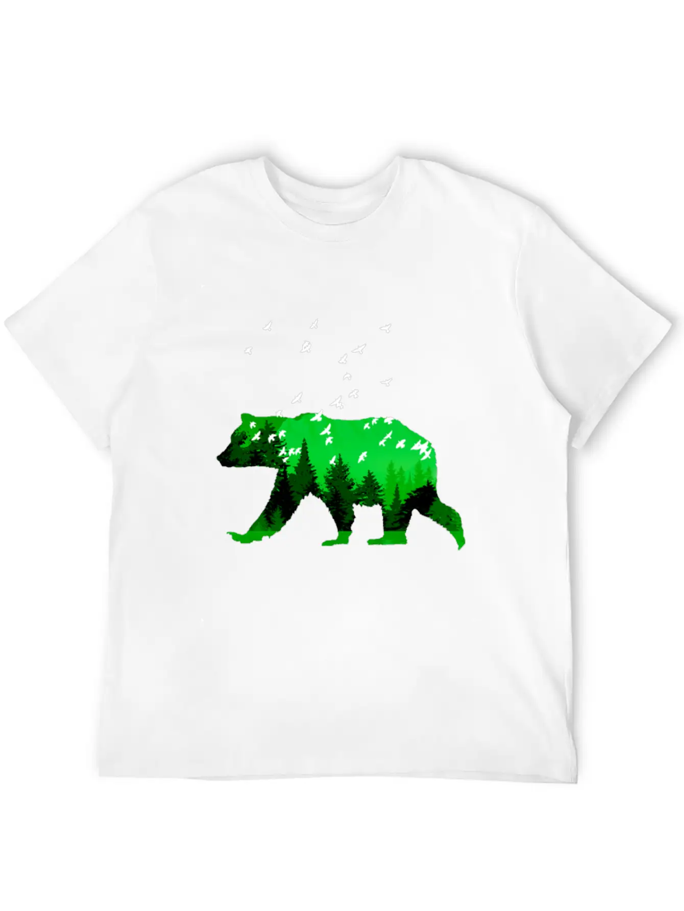Bear And Forest By LindezaDesign Comfortable Minimalist Graphic Tee – Summer Style Essential