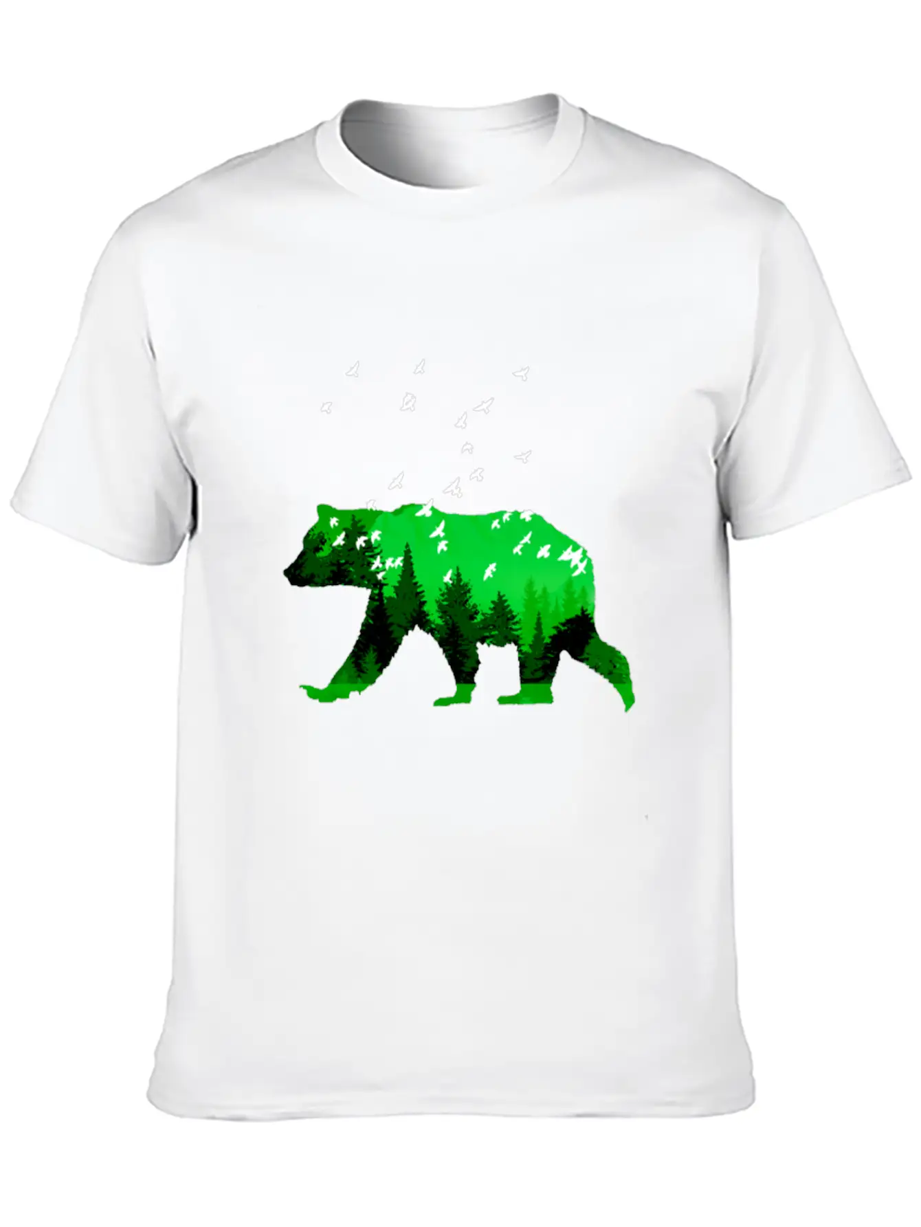 Bear And Forest By LindezaDesign Comfortable Minimalist Graphic Tee – Summer Style Essential