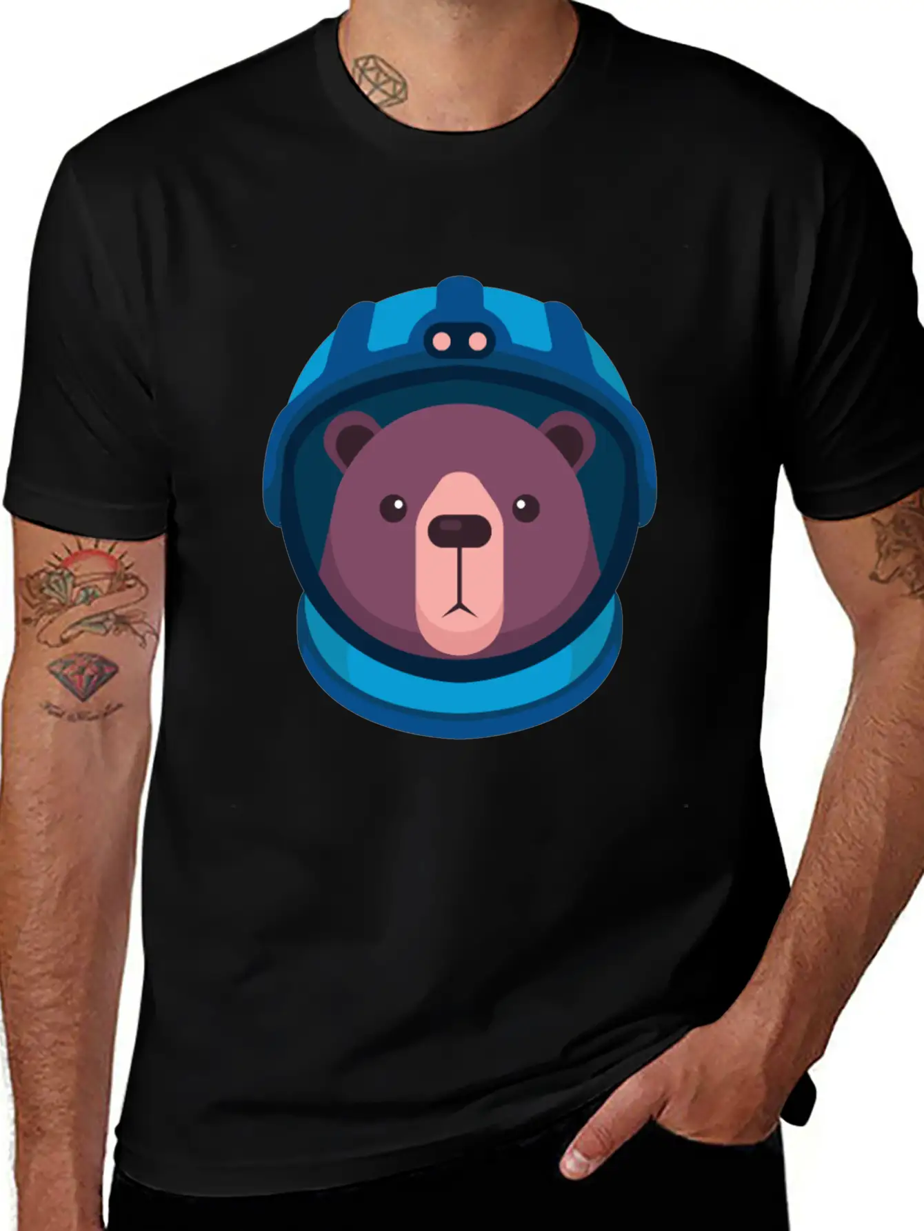 Bear Astronaut Space Space Gift Unisex Casual T-Shirt – Clean Design For Daily Comfort