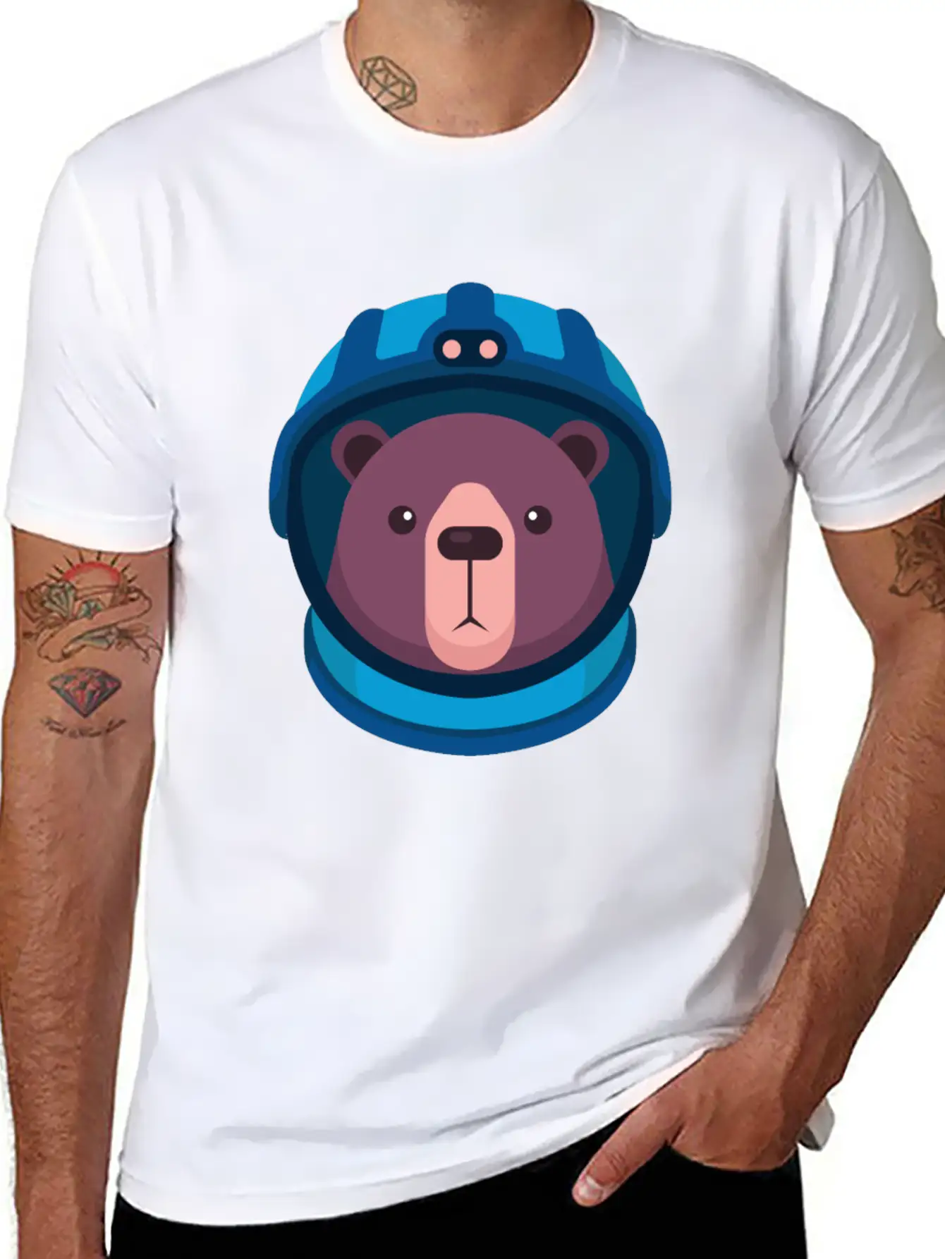 Bear Astronaut Space Space Gift Unisex Casual T-Shirt – Clean Design For Daily Comfort