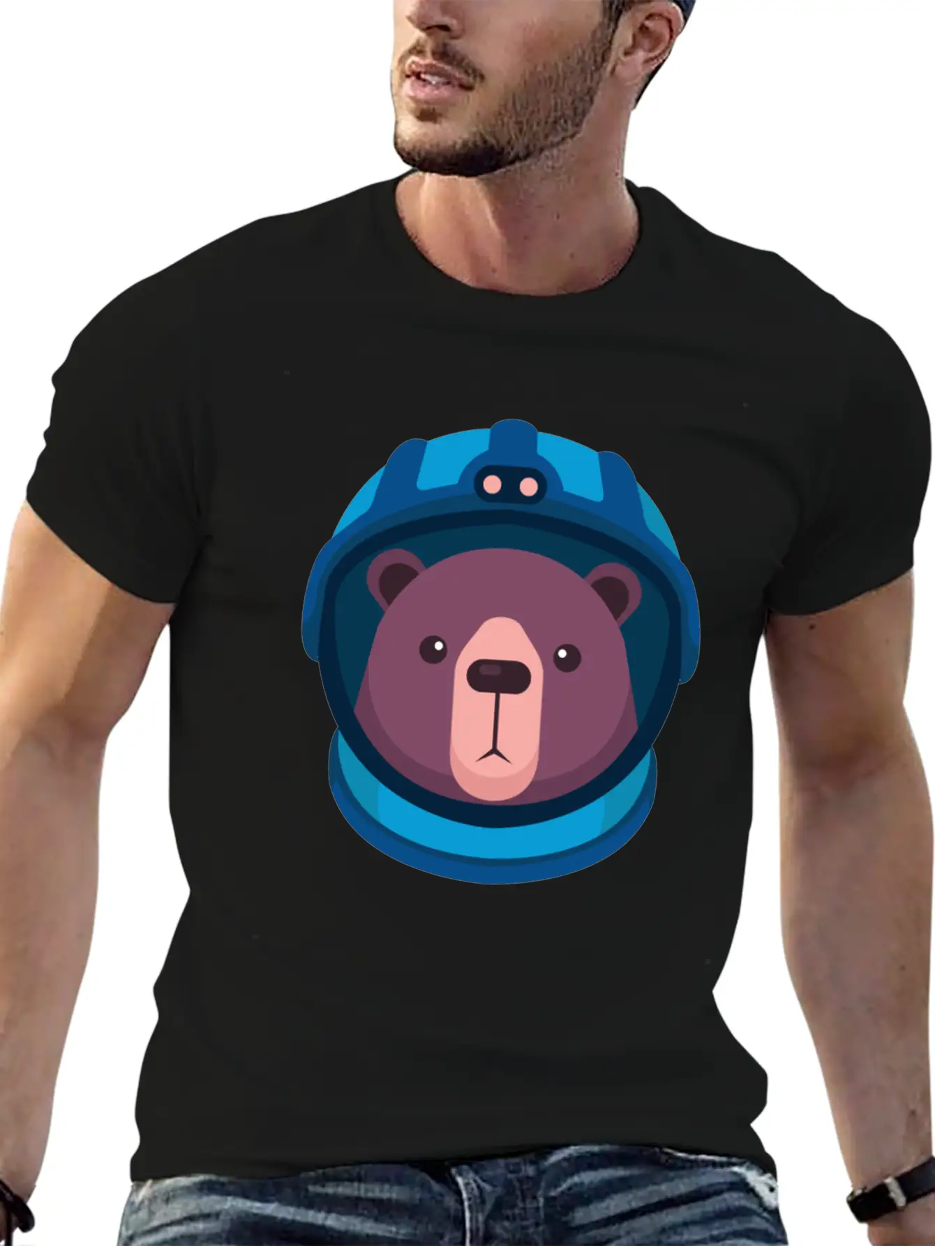 Bear Astronaut Space Space Gift Unisex Casual T-Shirt – Clean Design For Daily Comfort