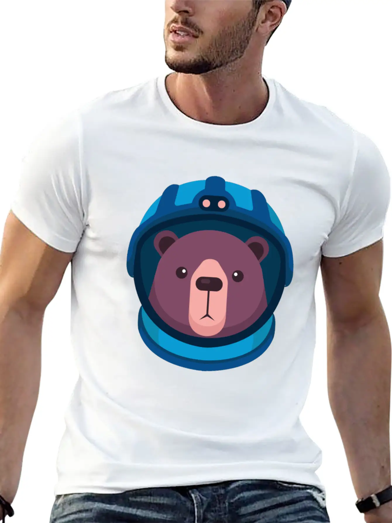 Bear Astronaut Space Space Gift Unisex Casual T-Shirt – Clean Design For Daily Comfort