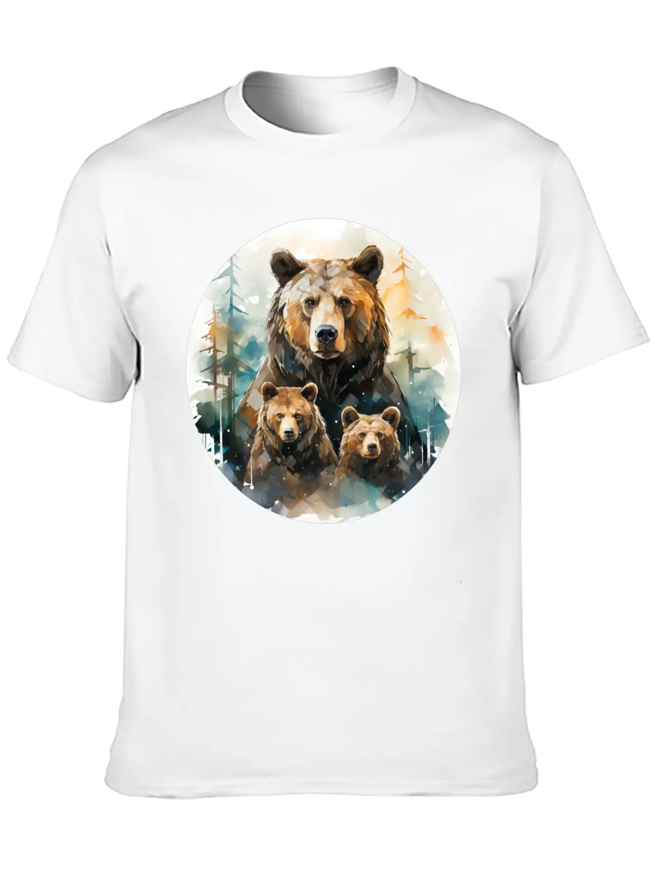 Bear Family Bear Dad Bear Mom Bear Children Modern Fit Casual T-Shirt – Clean And Versatile Design