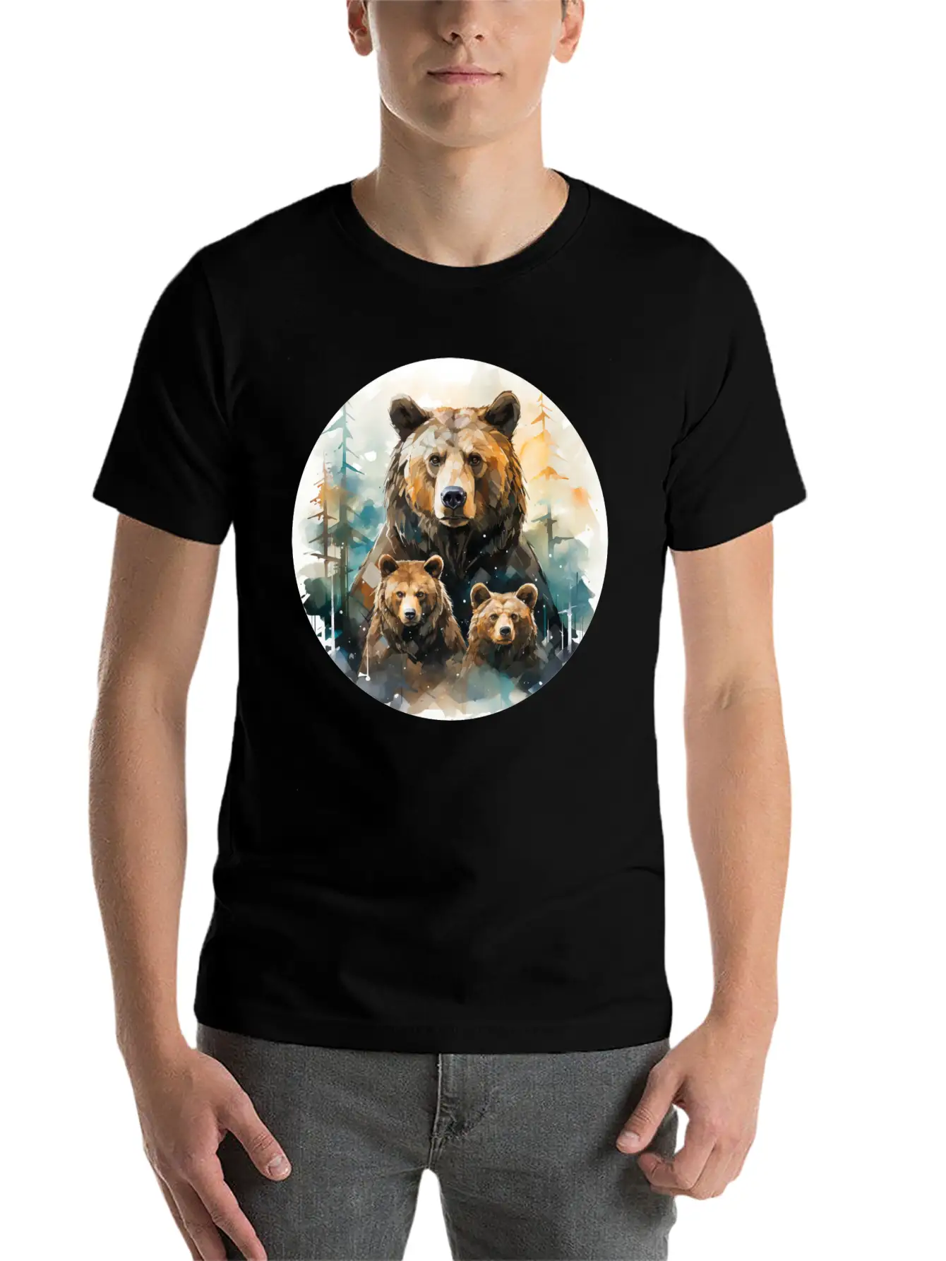 Bear Family Bear Dad Bear Mom Bear Children Modern Fit Casual T-Shirt – Clean And Versatile Design