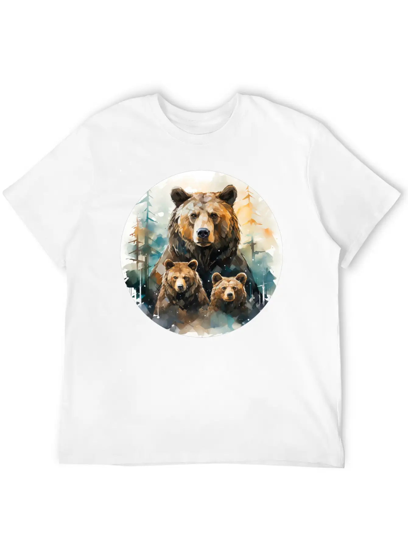 Bear Family Bear Dad Bear Mom Bear Children Modern Fit Casual T-Shirt – Clean And Versatile Design