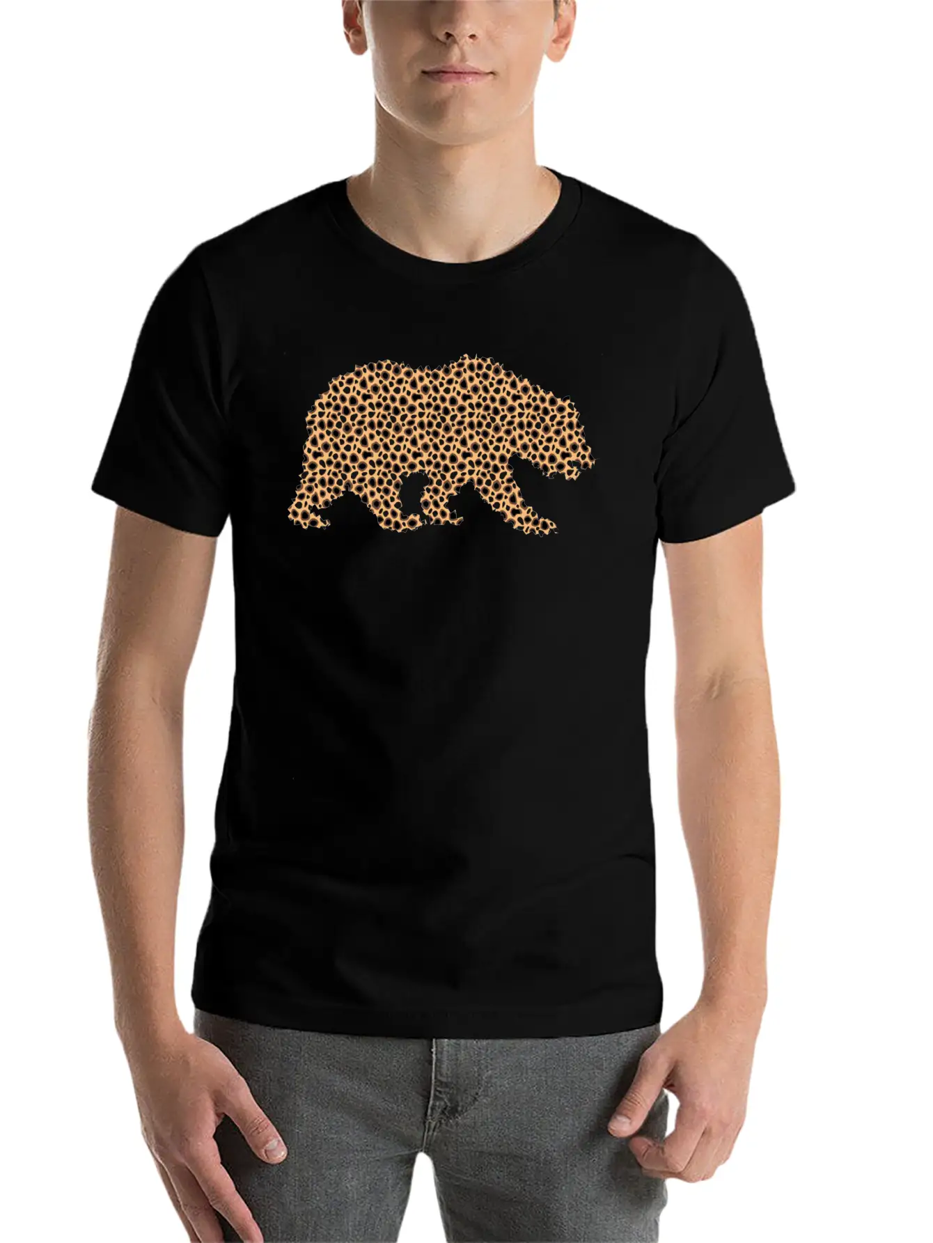 Bear Grizzly Exclusive Design Gift Graphic Artwork Unisex Casual T-Shirt ��� Clean Design For Daily Comfort