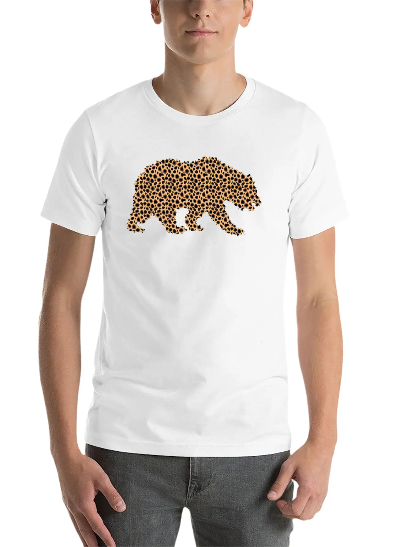 Bear Grizzly Exclusive Design Gift Graphic Artwork Unisex Casual T-Shirt ��� Clean Design For Daily Comfort