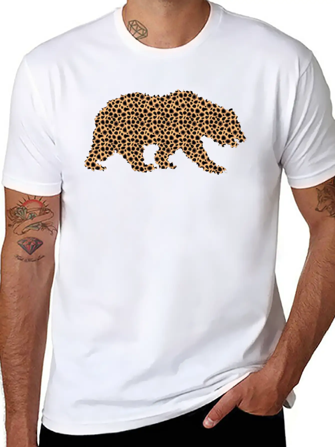 Bear Grizzly Exclusive Design Gift Graphic Artwork Unisex Casual T-Shirt ��� Clean Design For Daily Comfort