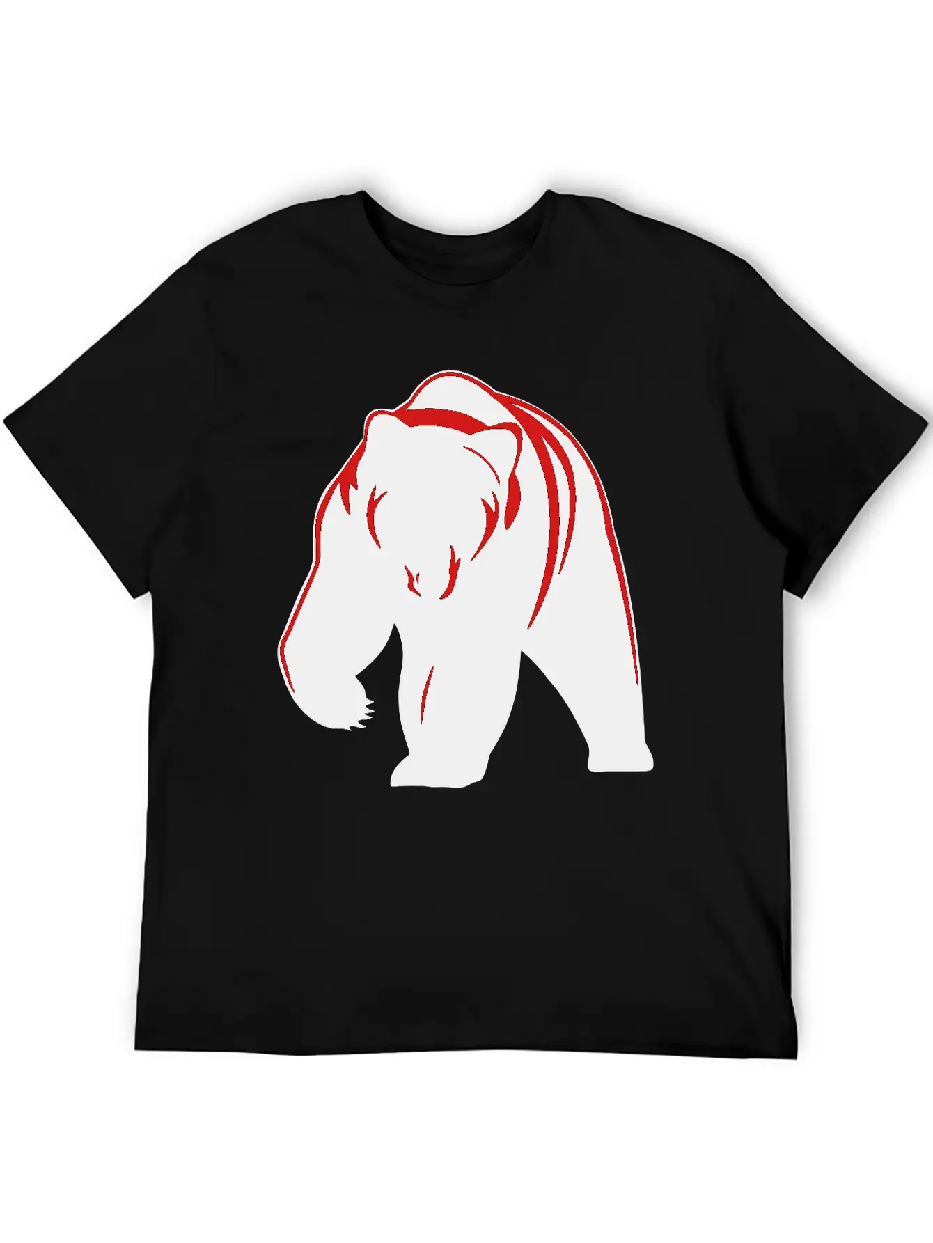Bear Mascot Filled Lightweight Cotton T-Shirt – Daily Comfort Graphic Shirt