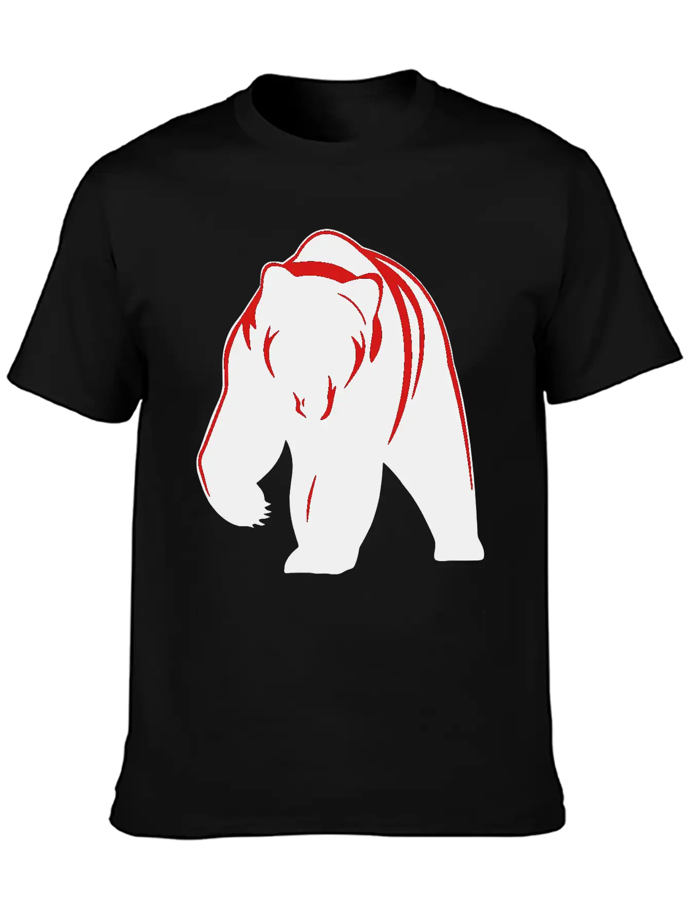 Bear Mascot Filled Lightweight Cotton T-Shirt – Daily Comfort Graphic Shirt