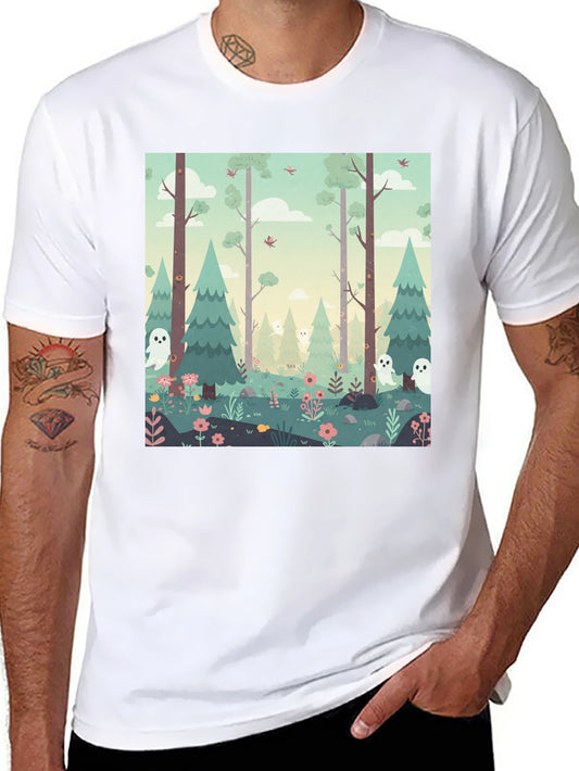 Spooky Forest Graphic Tee - Unique Halloween T-Shirt