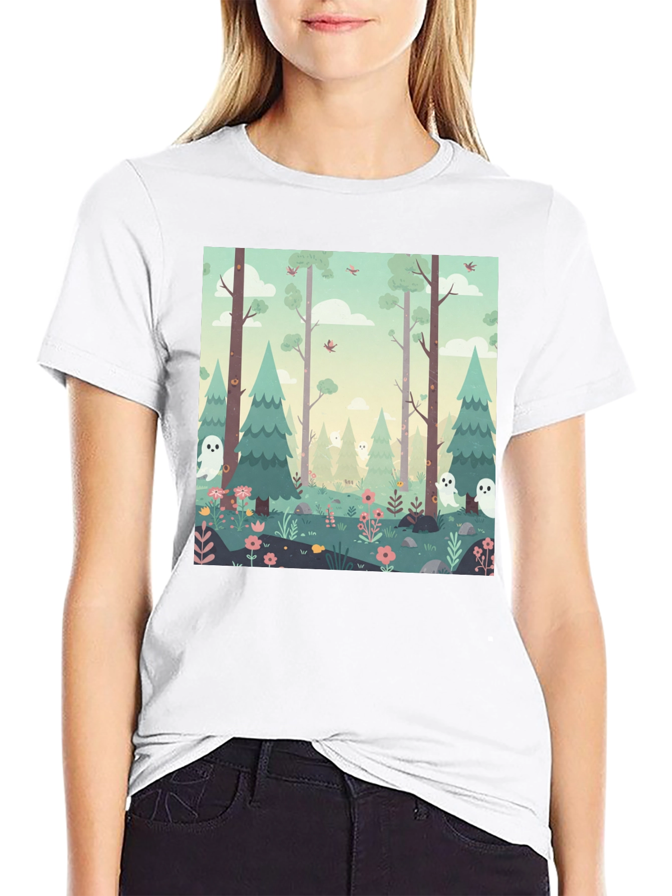 Spooky Forest Graphic Tee - Unique Halloween T-Shirt